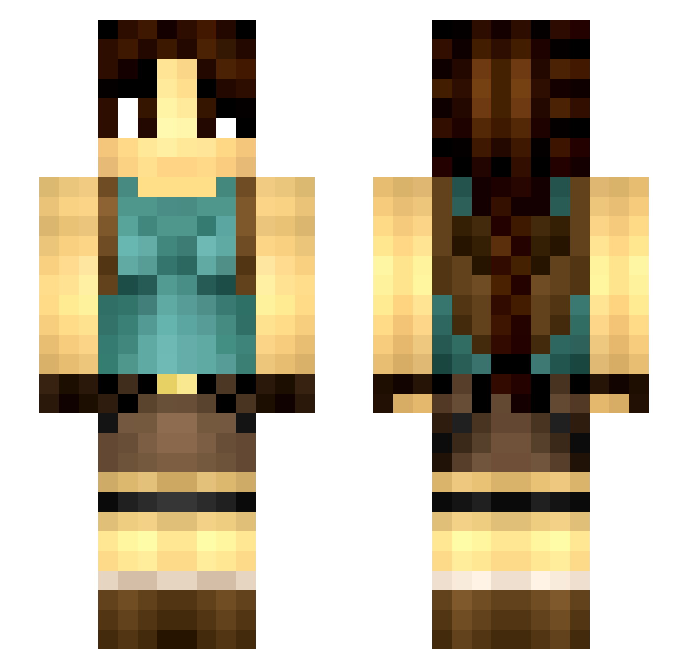 Carissa Minecraft skin, front and back view