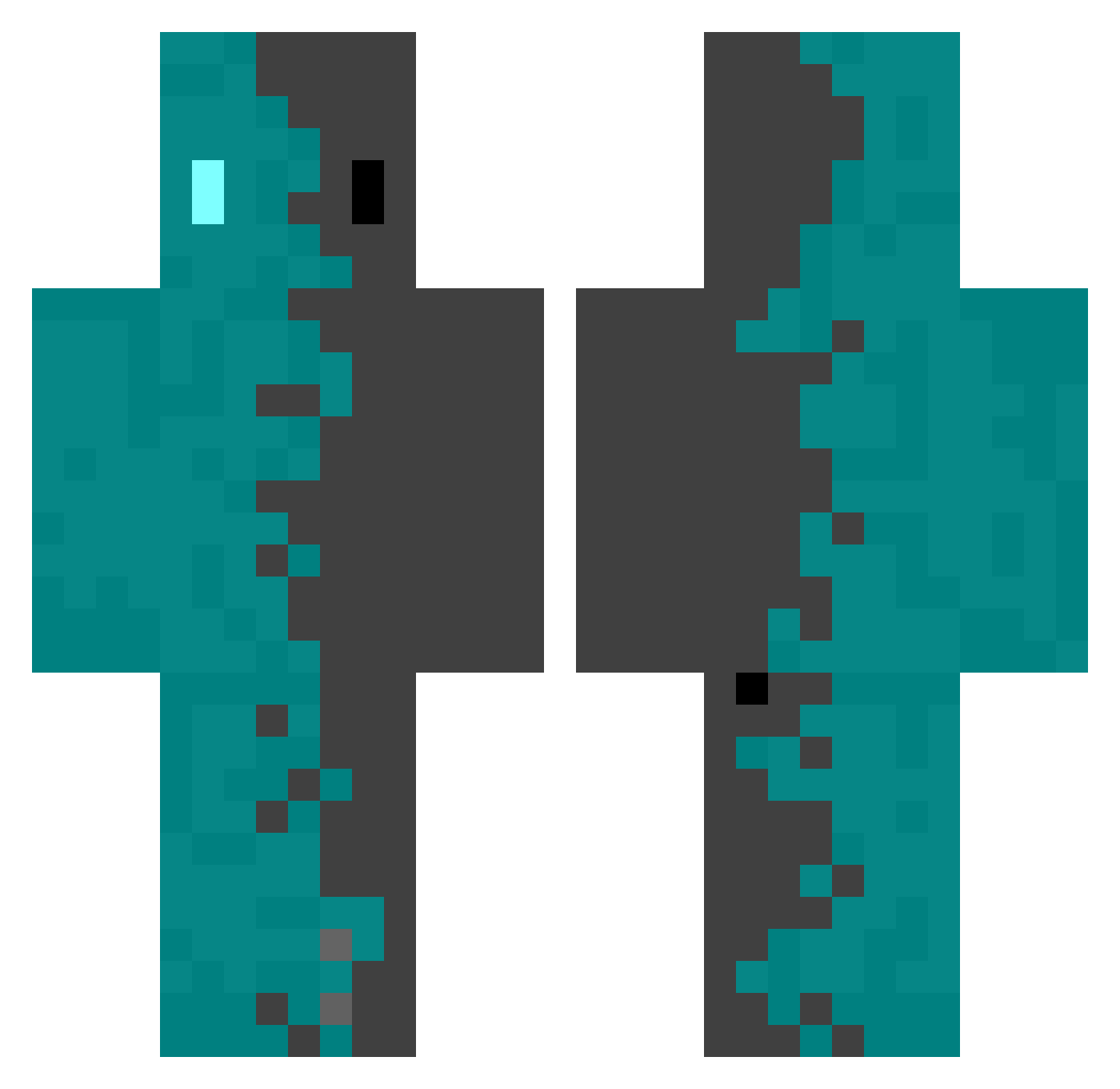 ZuZuBoii Minecraft skin, front and back view