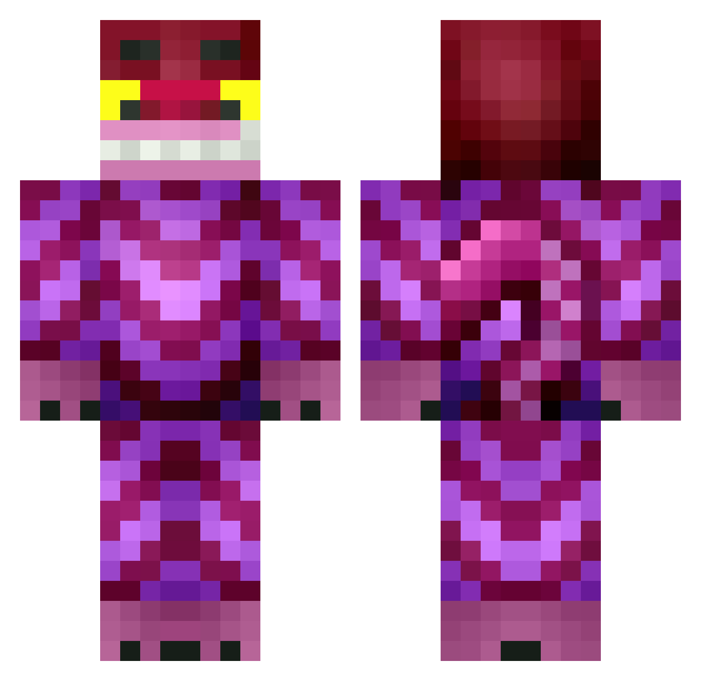 Backlash Minecraft skin, front and back view
