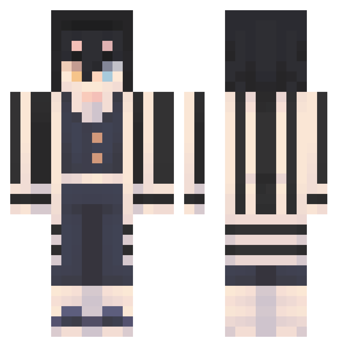 Akler556 Minecraft skin, front and back view