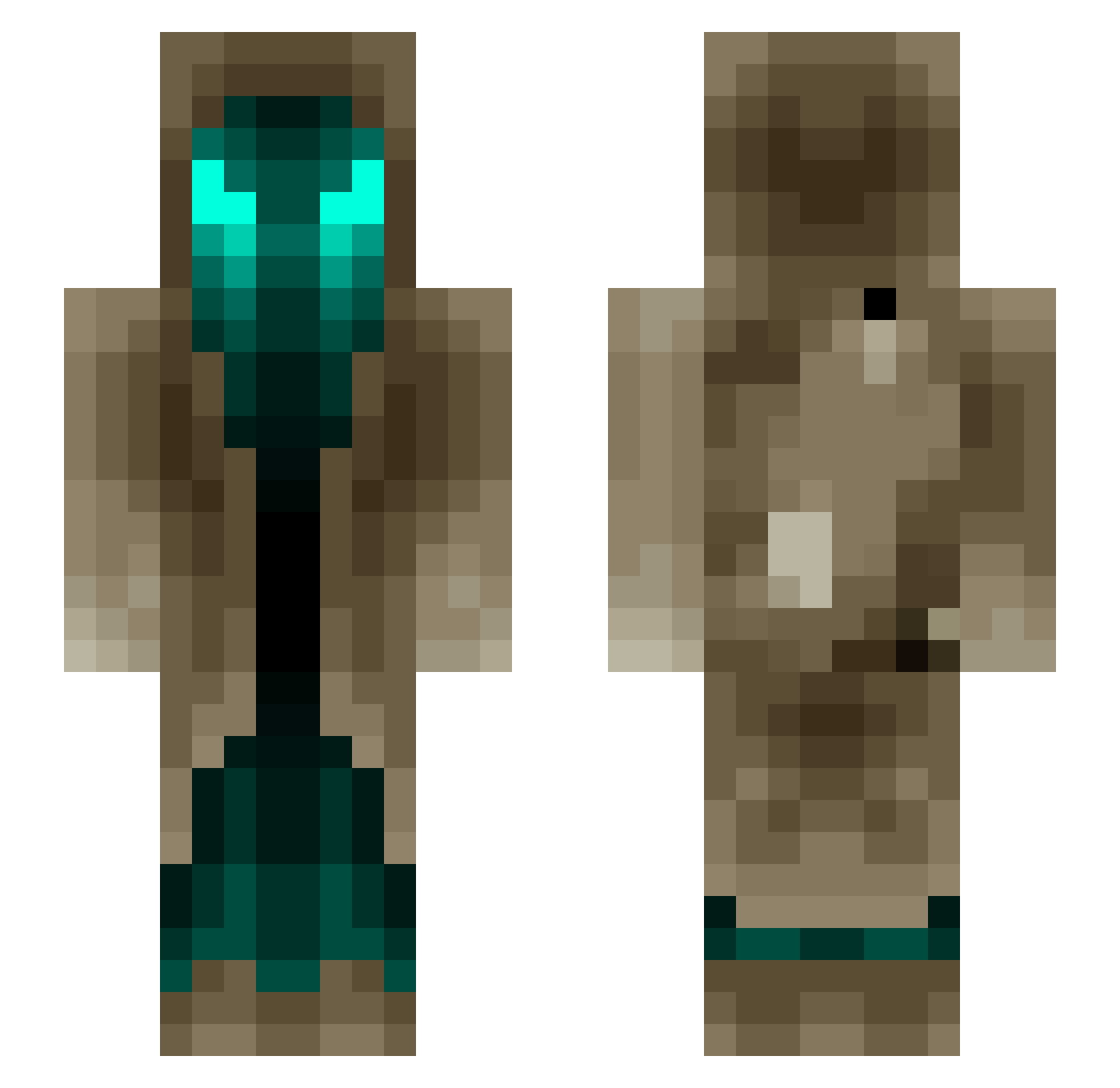 Rancour Minecraft skin, front and back view