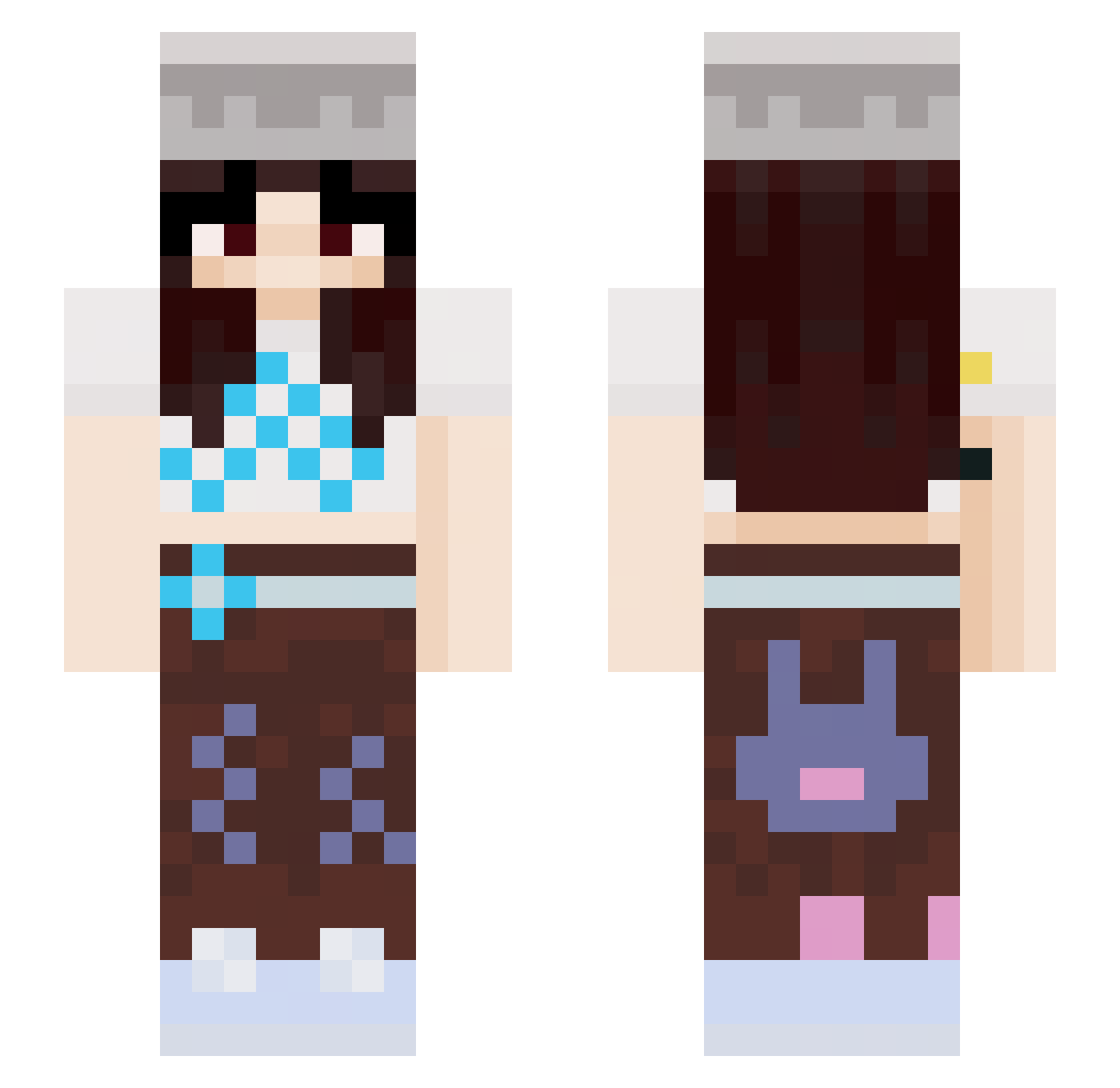 pefg Minecraft skin, front and back view