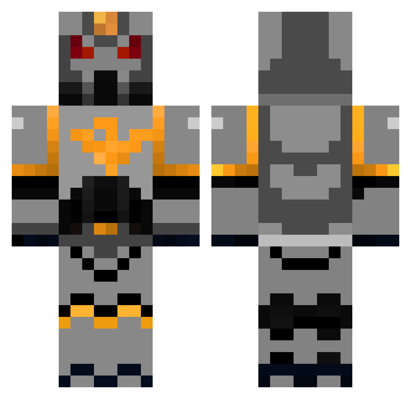 Fireblade242 Minecraft skin, front and back view