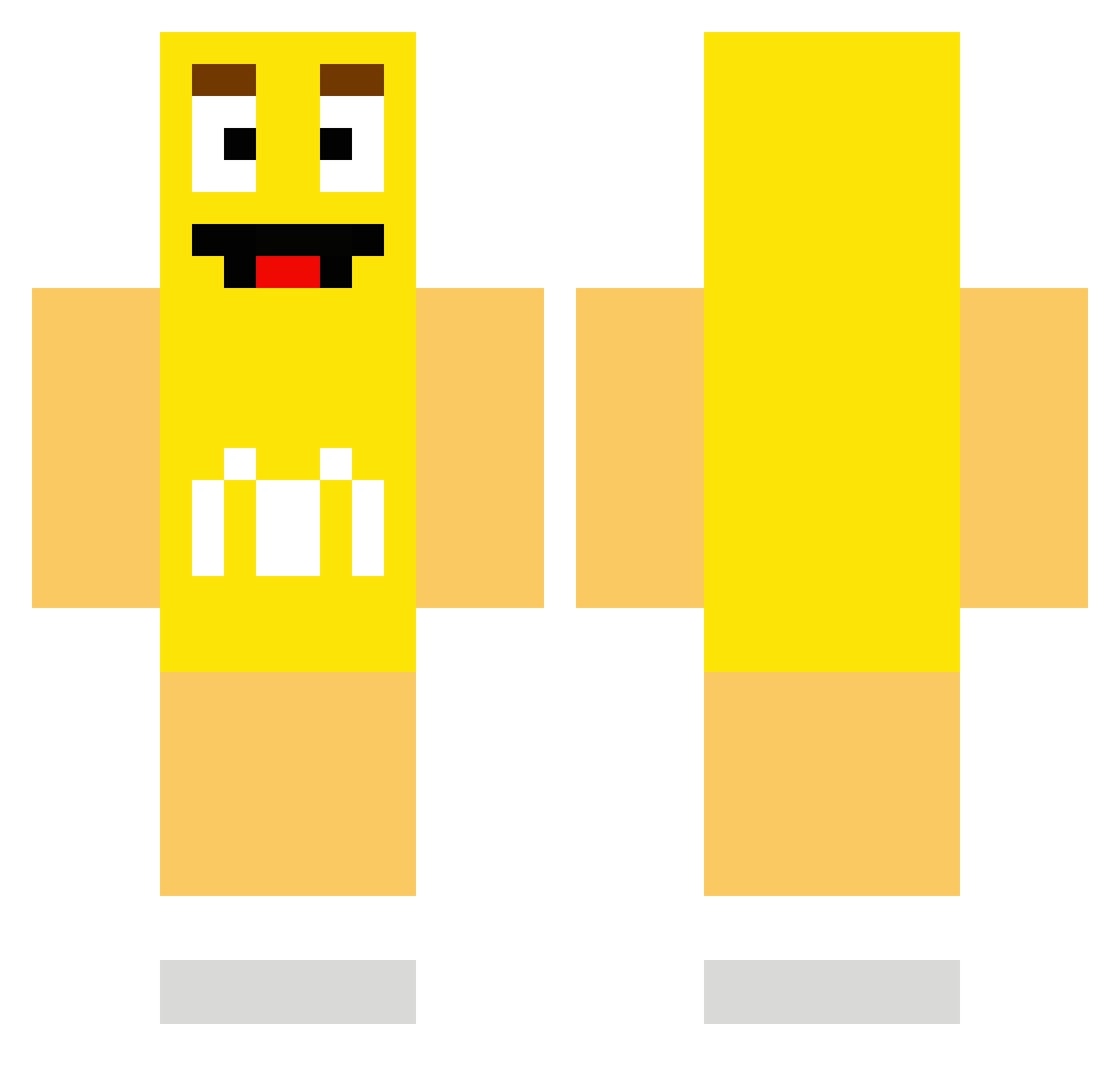 bigsansy Minecraft skin, front and back view