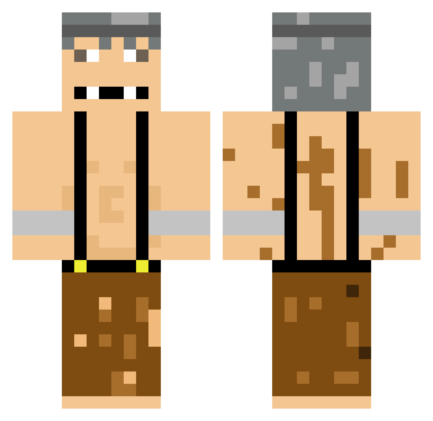 Montas Minecraft skin, front and back view