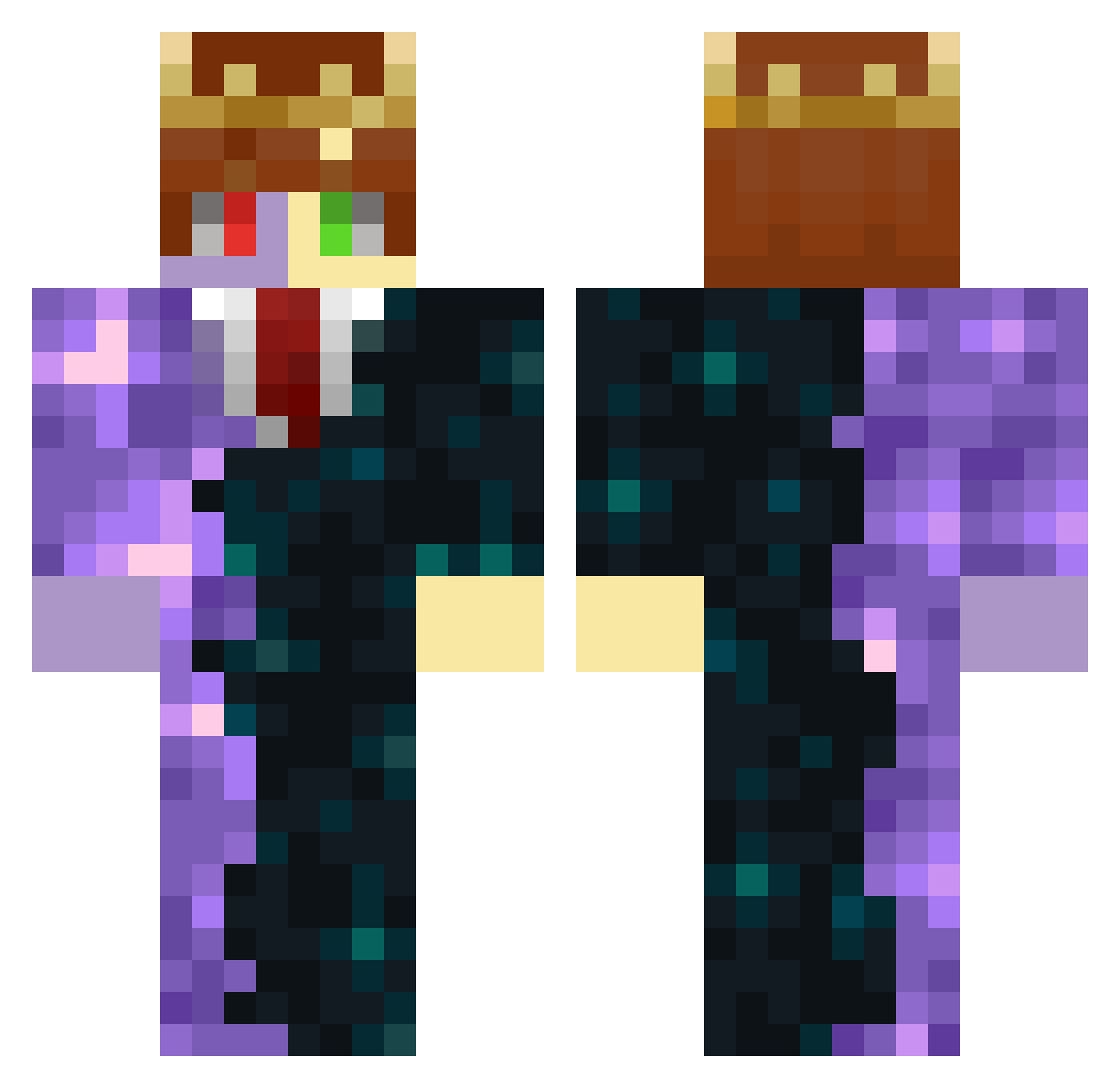 AchoVoidIon Minecraft skin, front and back view
