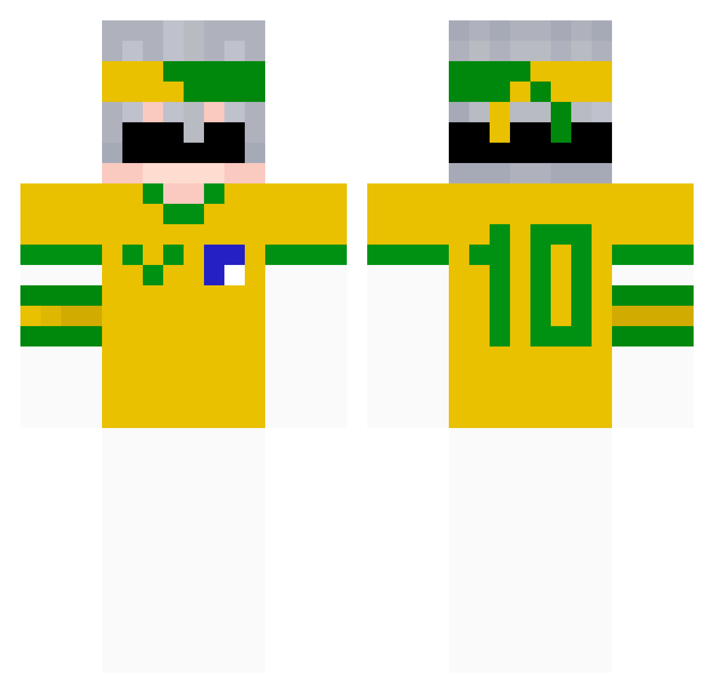 Intellectualis Minecraft skin, front and back view