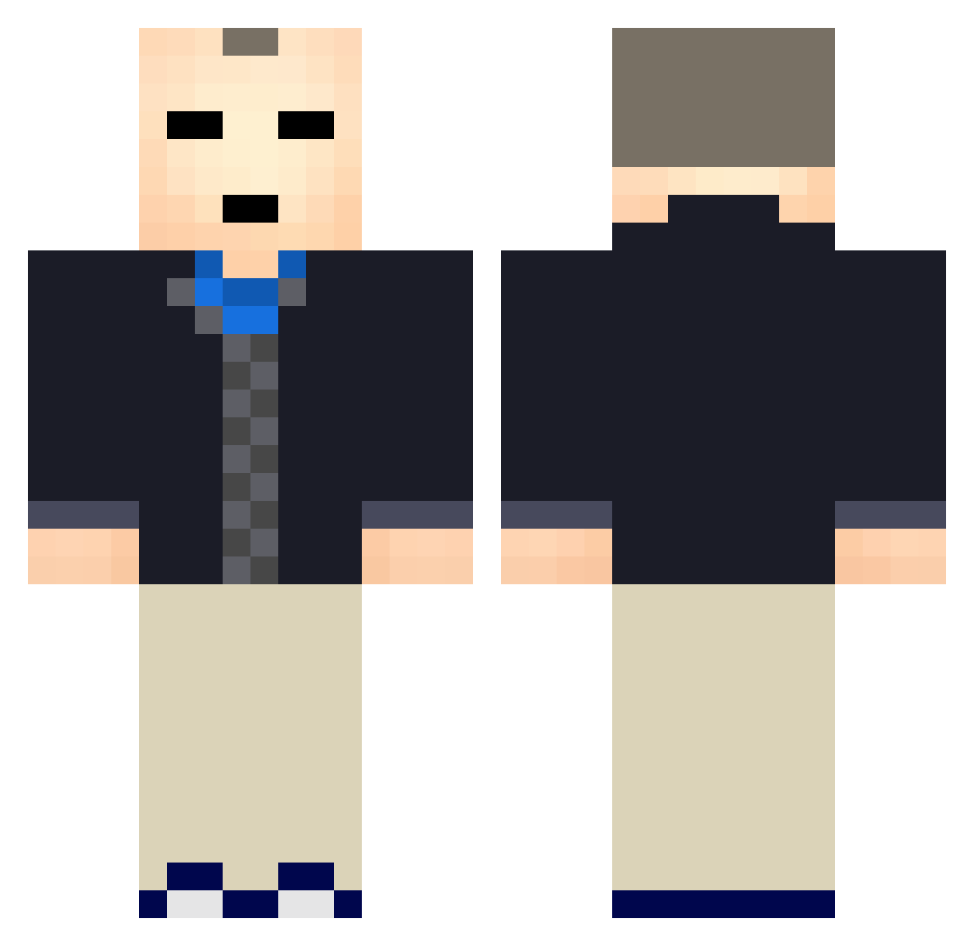 bmanning Minecraft skin, front and back view