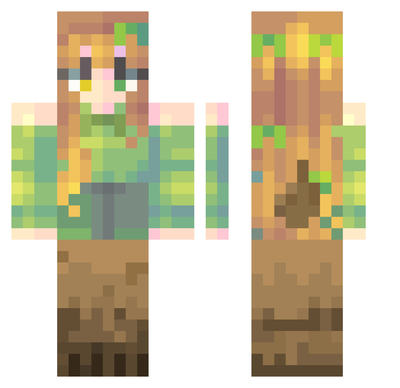 Kara_Strawberry Minecraft skin, front and back view
