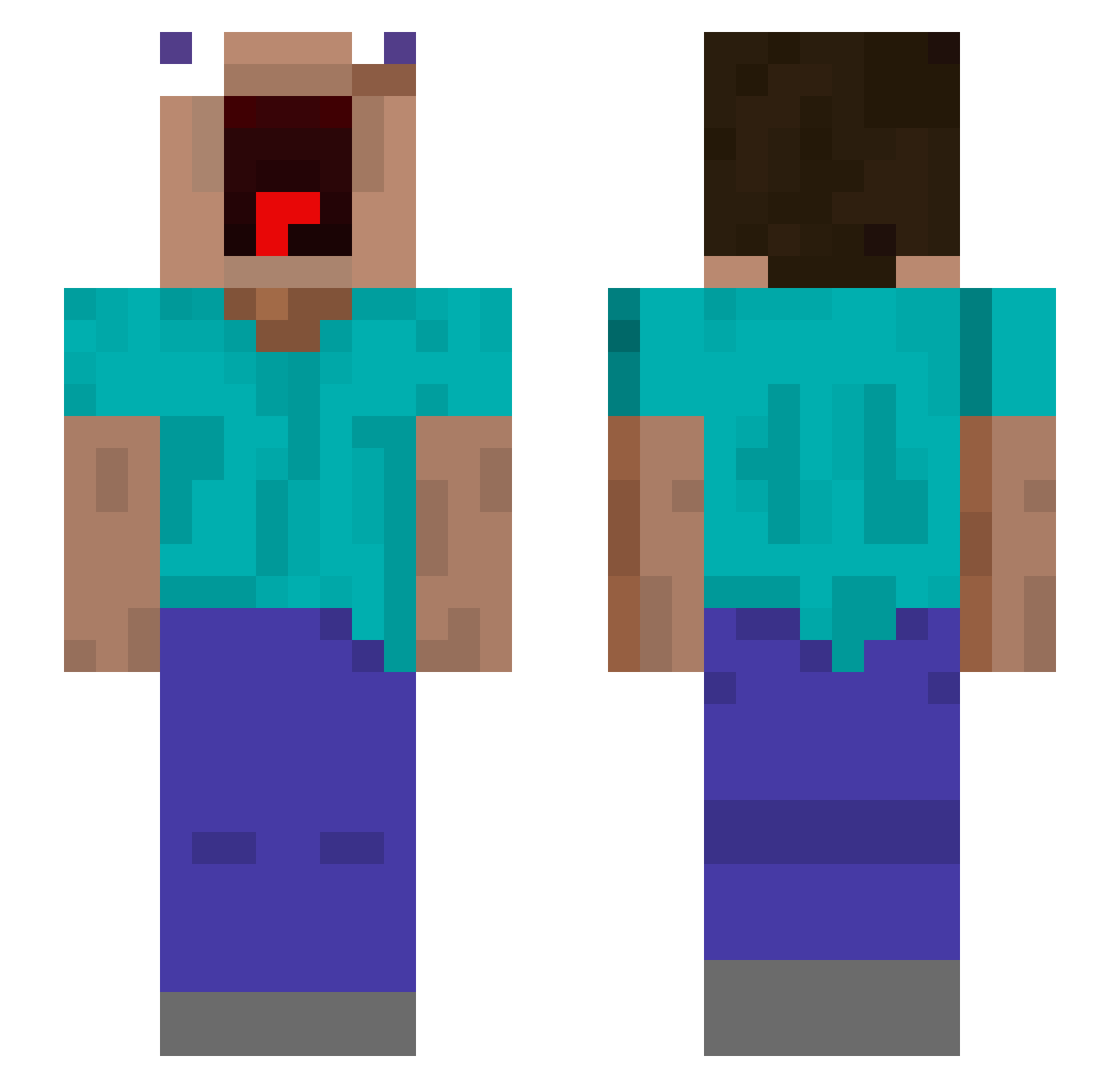 Zulcen Minecraft skin, front and back view