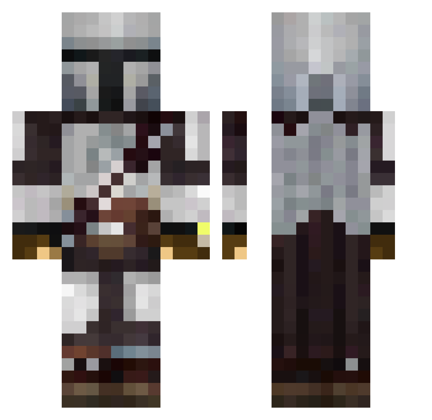 Pushiest Minecraft skin, front and back view