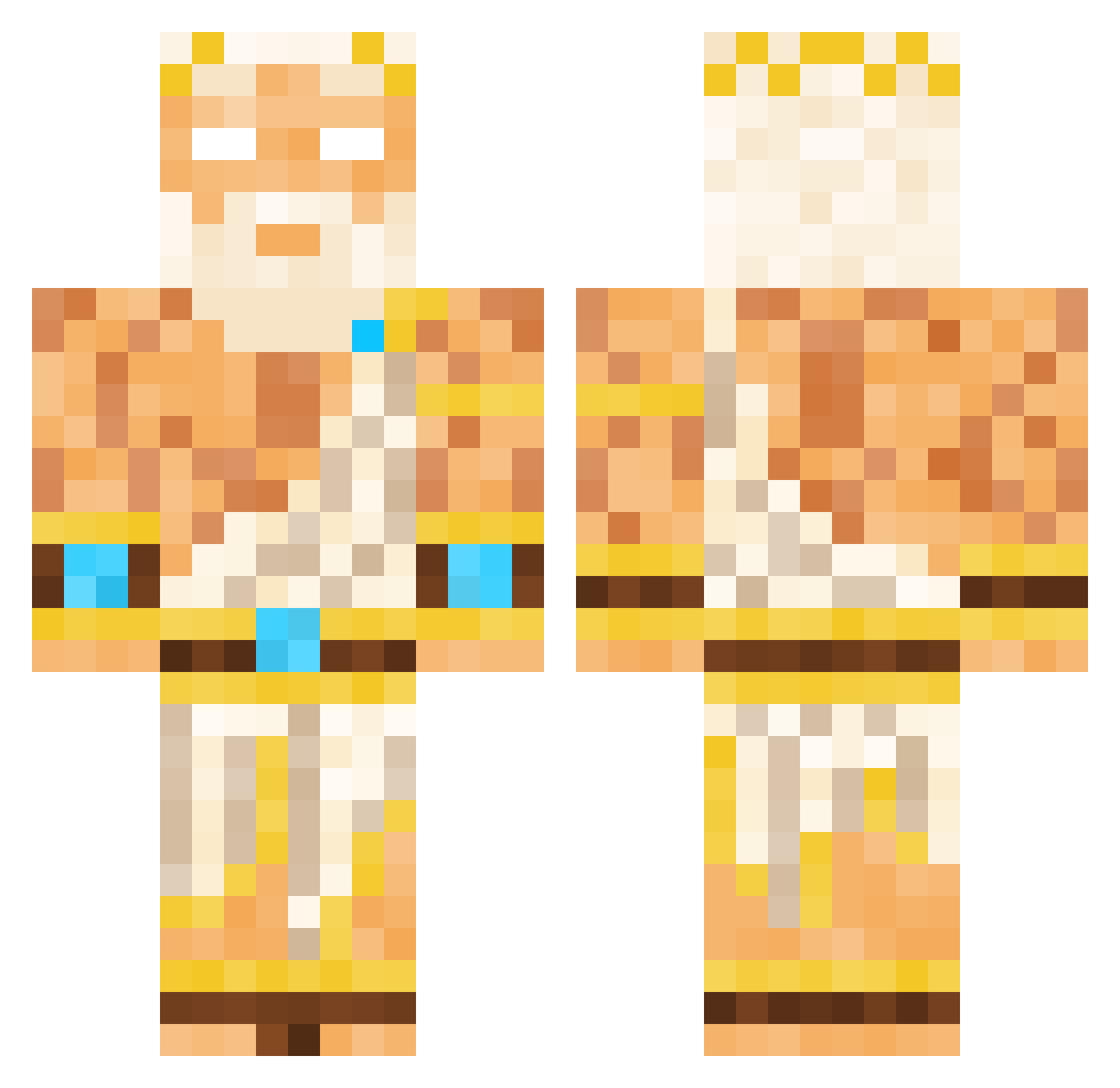 LeSazWill Minecraft skin, front and back view