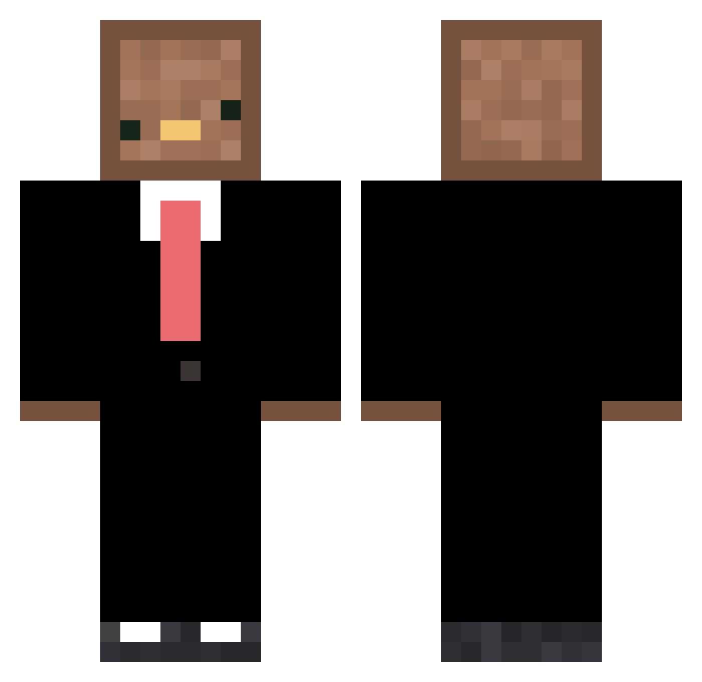 wise4pres Minecraft skin, front and back view