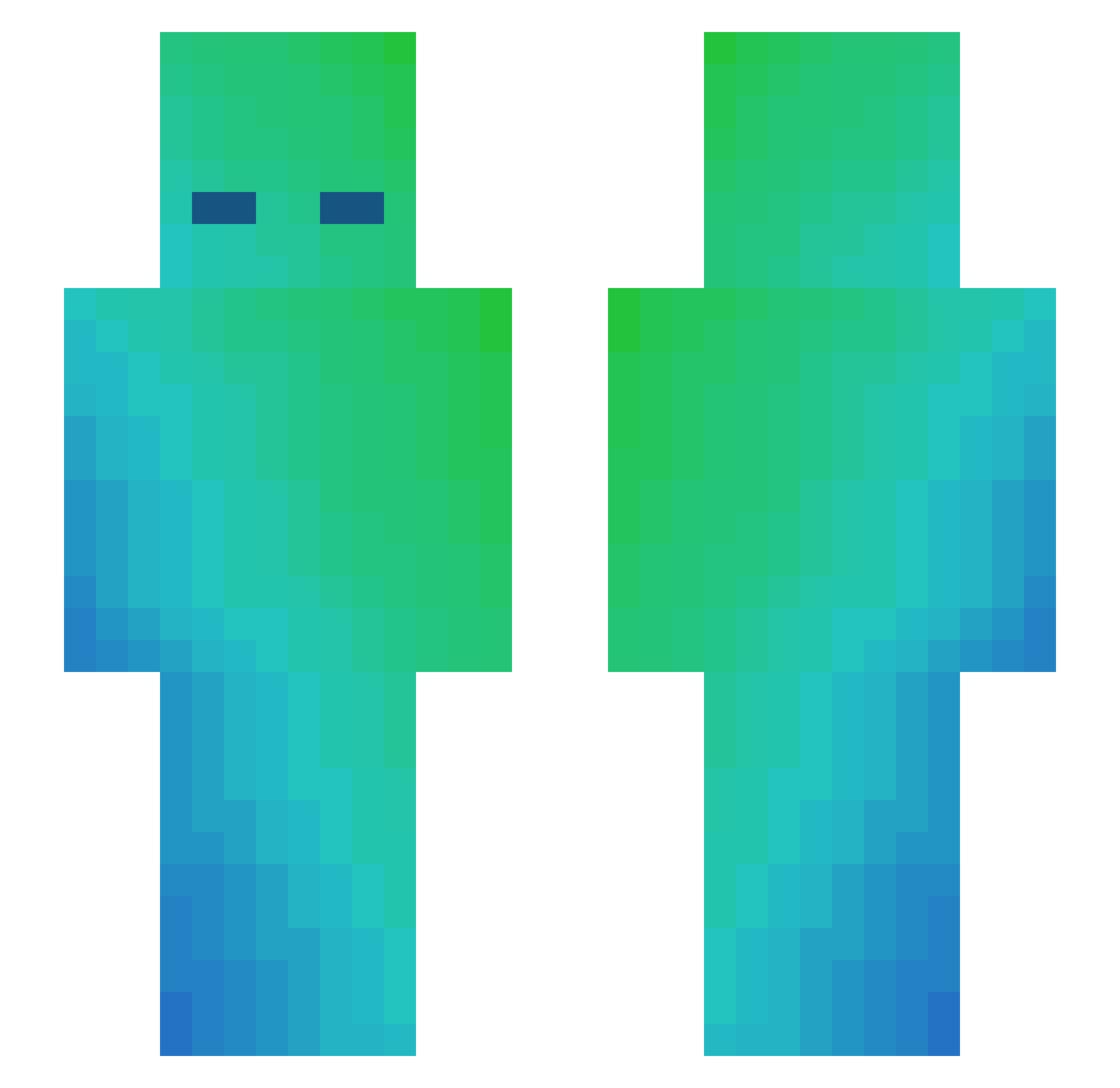Blinkao Minecraft skin, front and back view