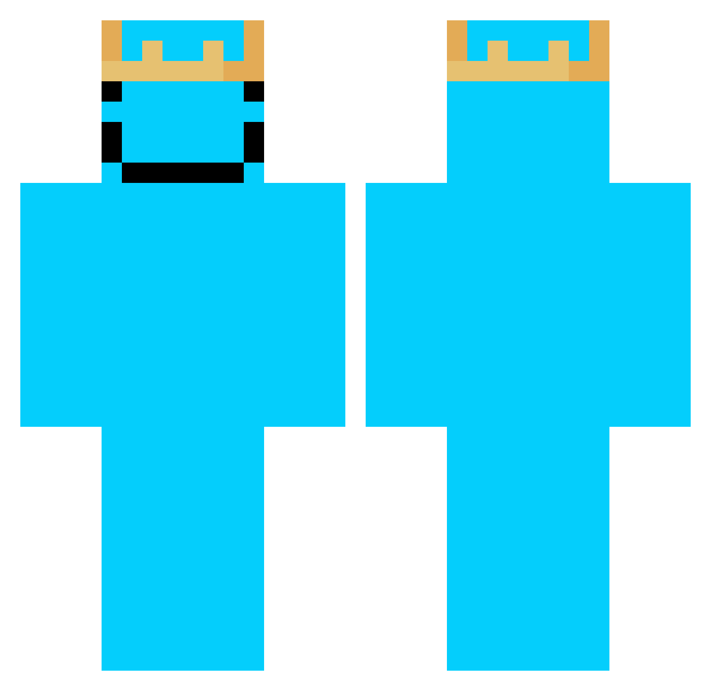 yemaster Minecraft skin, front and back view