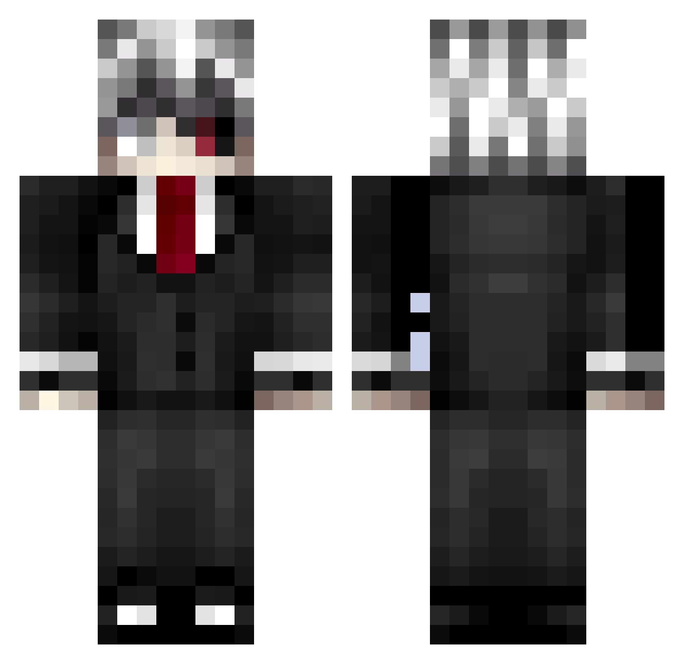 theStelu Minecraft skin, front and back view