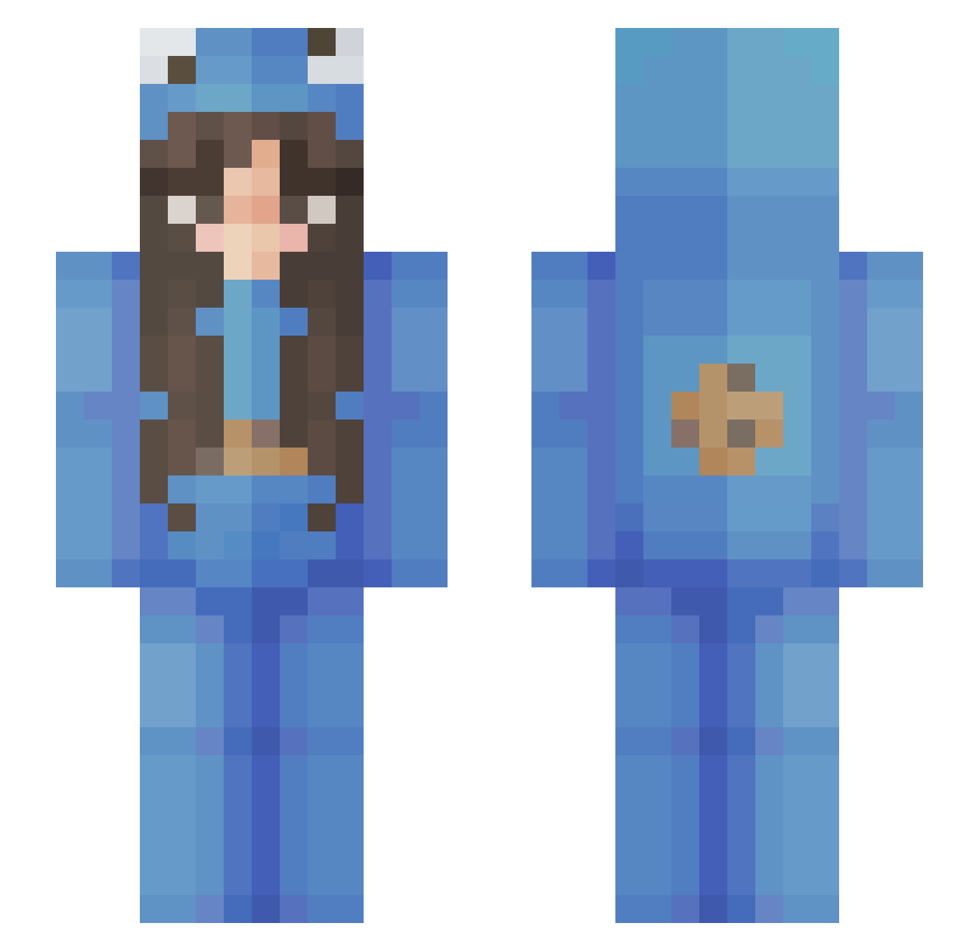 NinseyCake Minecraft skin, front and back view