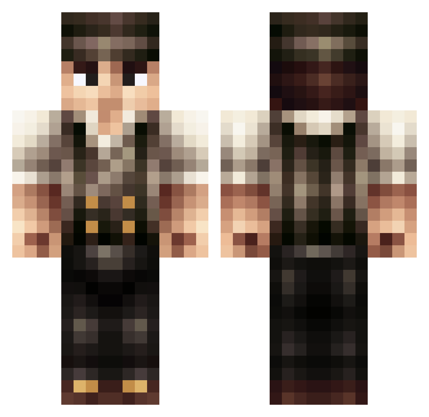 NormOfTheNorth Minecraft skin, front and back view