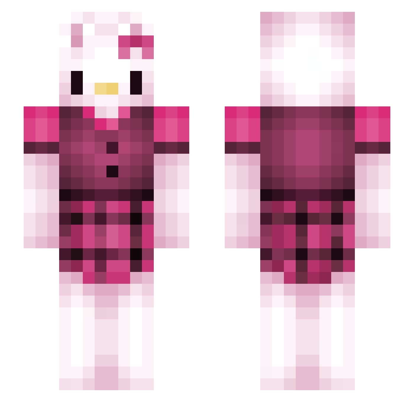 Whopske Minecraft skin, front and back view