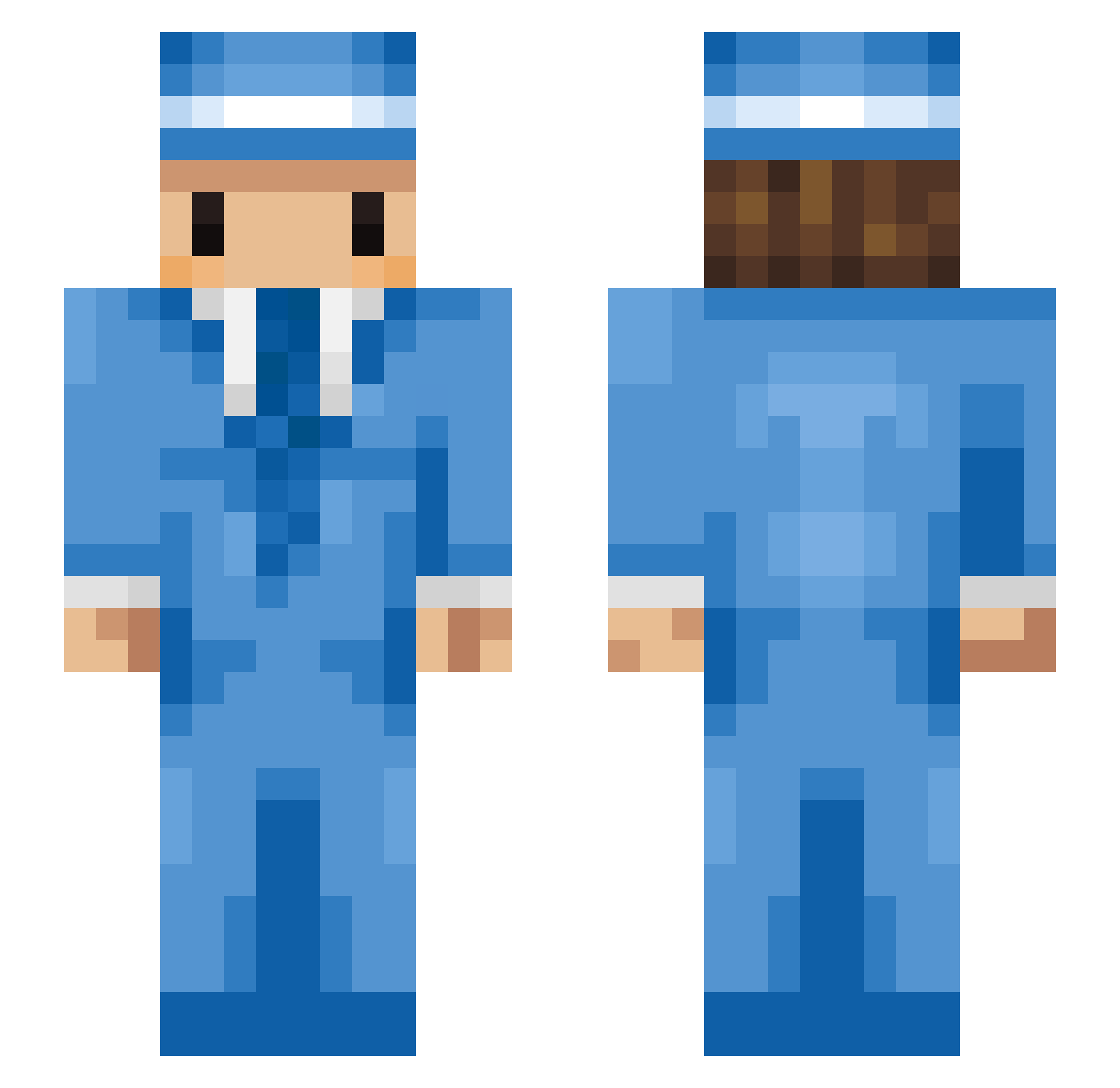 neckbeards Minecraft skin, front and back view