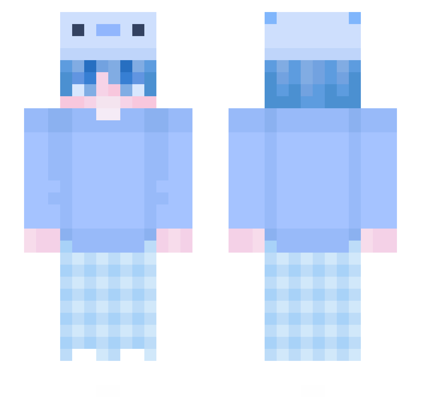 quenxo1 Minecraft skin, front and back view
