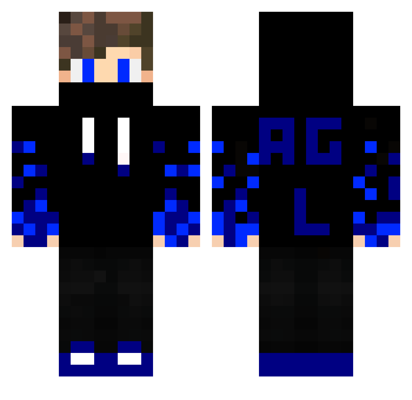 Yampee Minecraft skin, front and back view