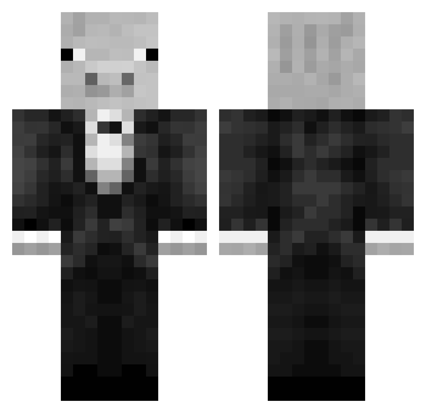 SiCharles Minecraft skin, front and back view