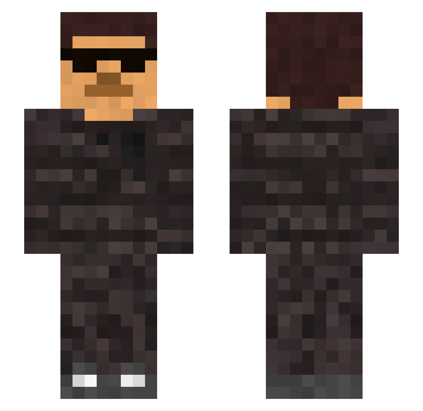 Sportclub Minecraft skin, front and back view