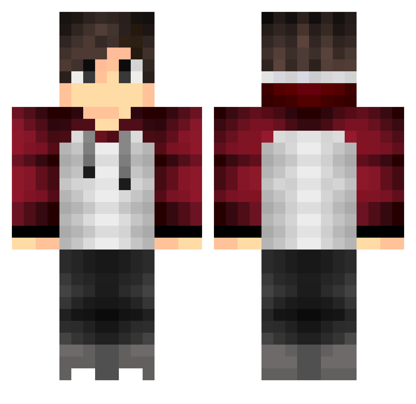 wachiel Minecraft skin, front and back view