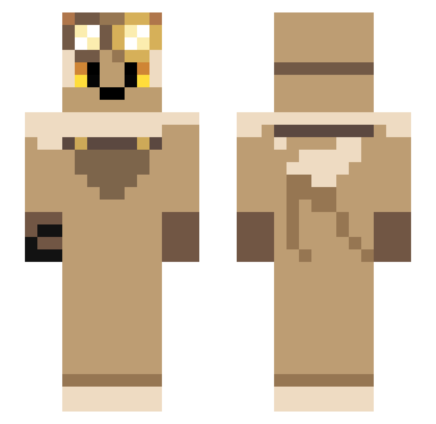 TheUnholyOmen Minecraft skin, front and back view