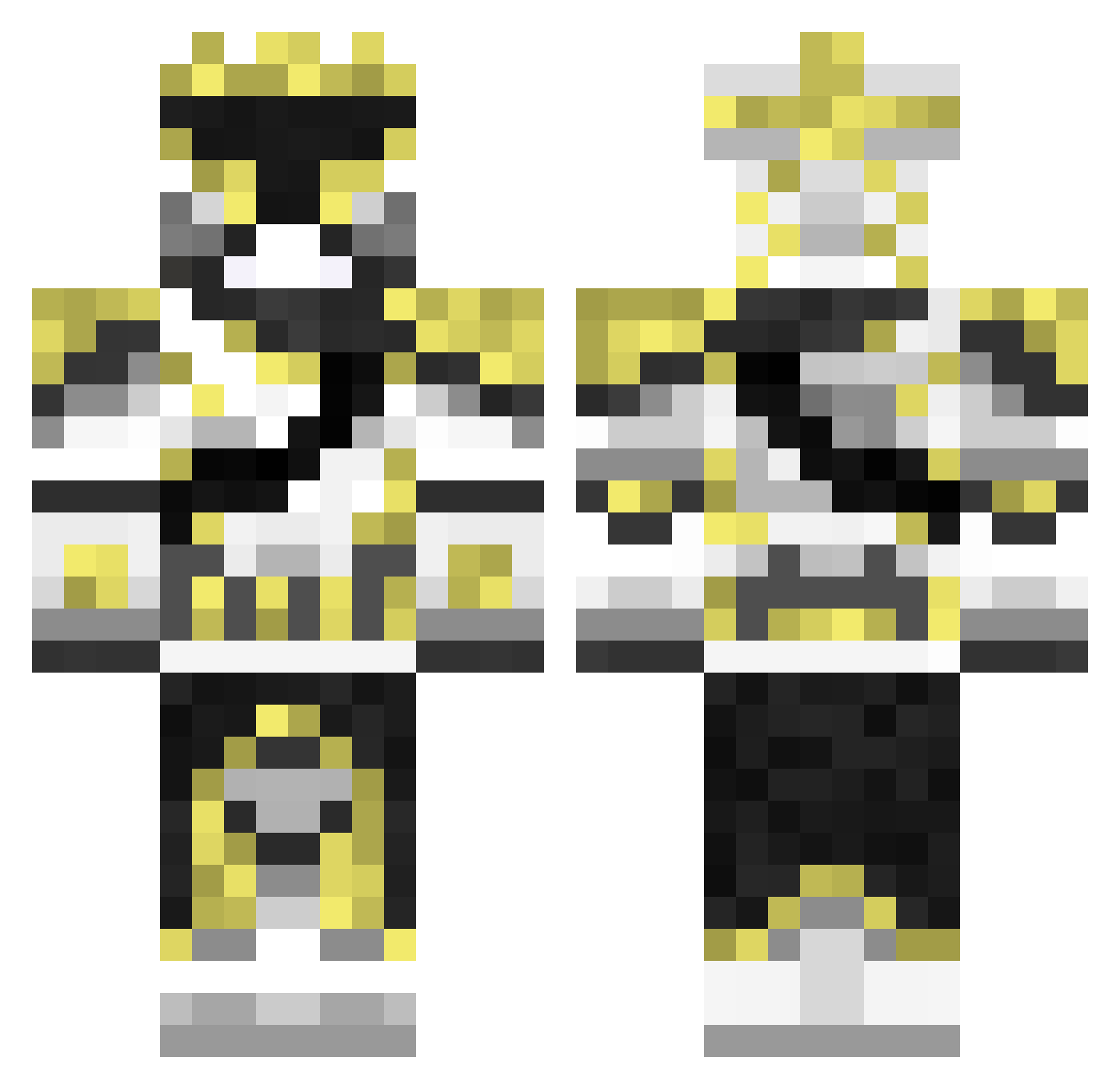 Orpheon Minecraft skin, front and back view