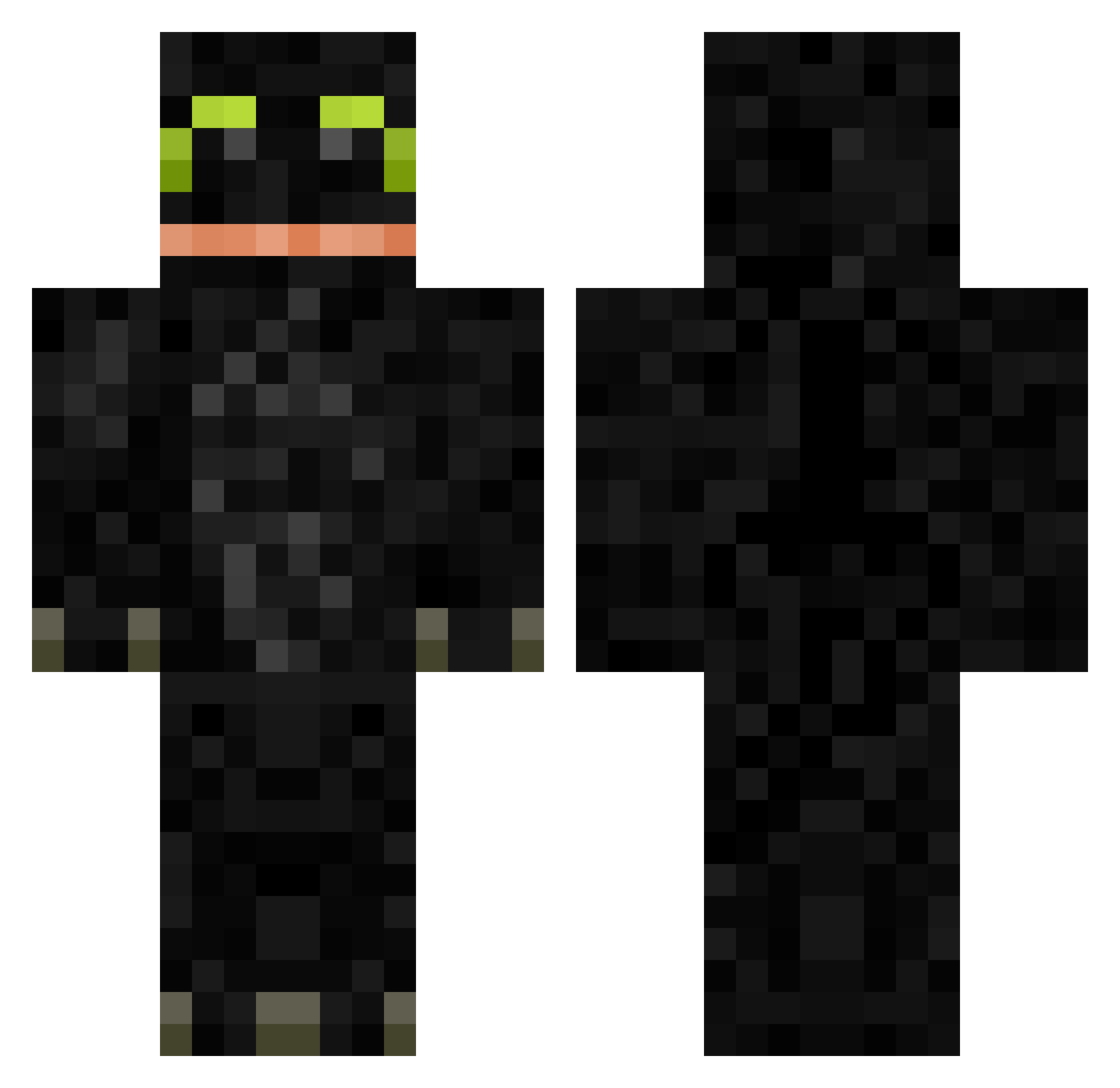 xCrazYx Minecraft skin, front and back view