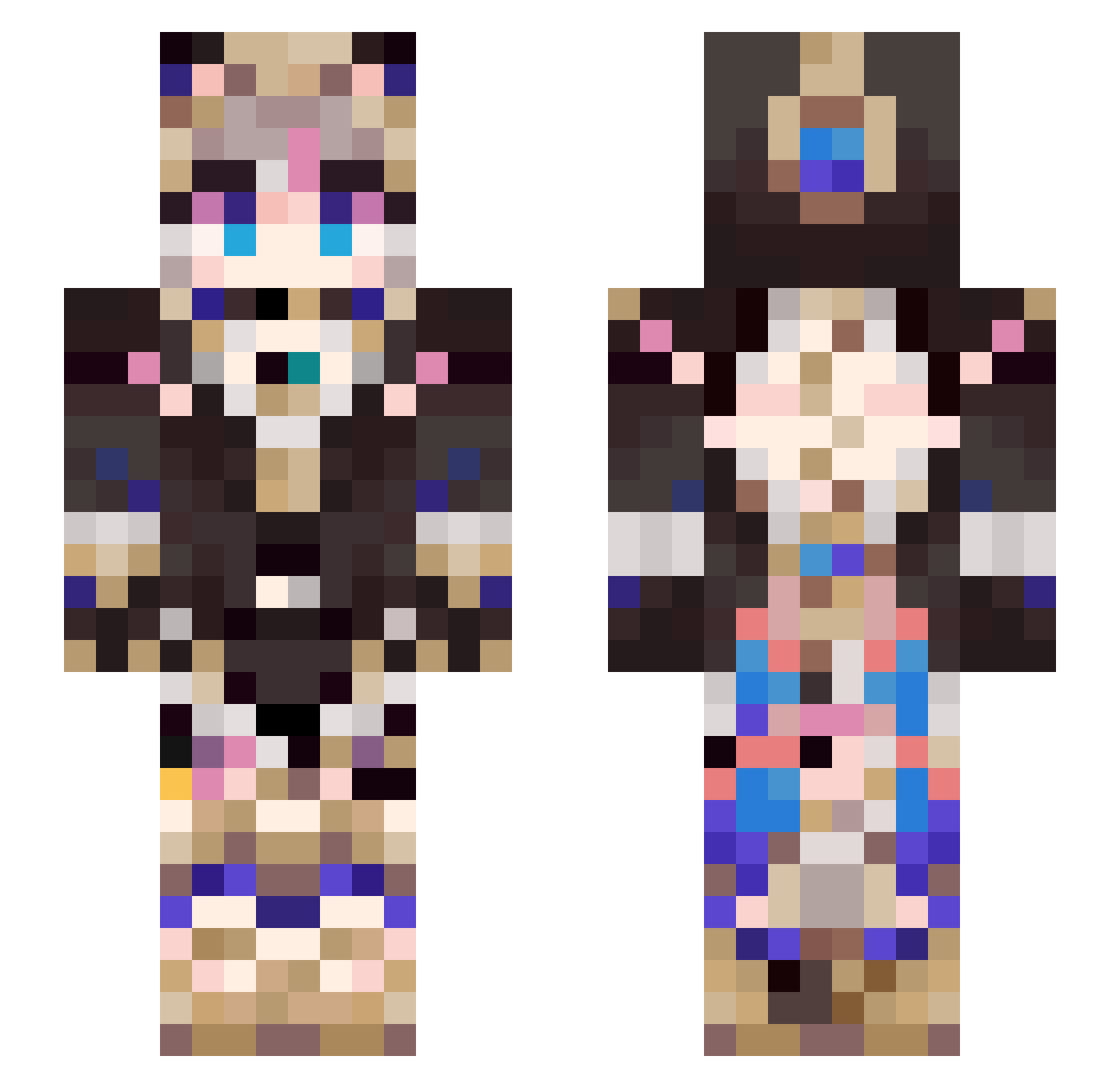 Cloudmellow Minecraft skin, front and back view