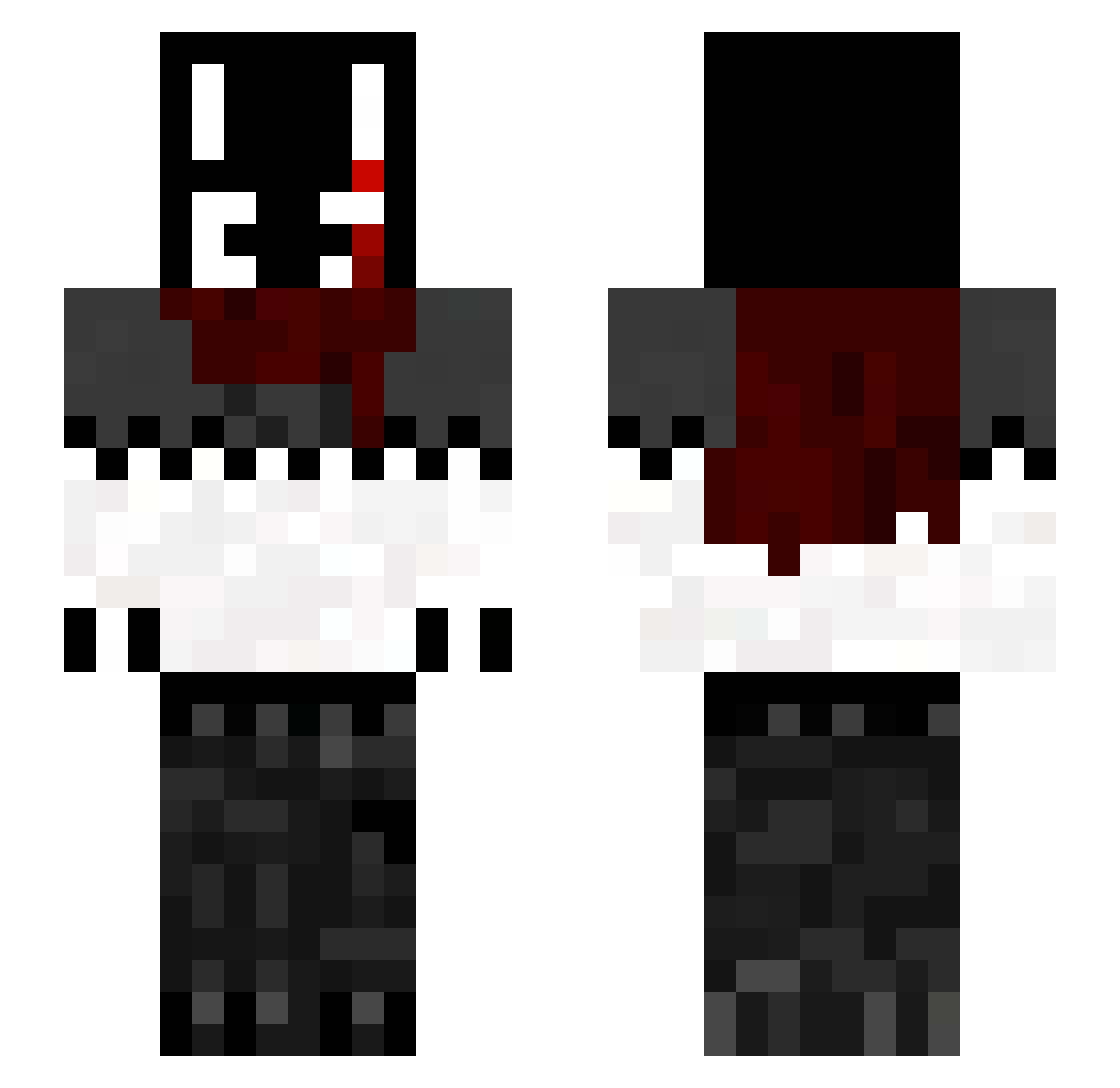 Azarified Minecraft skin, front and back view