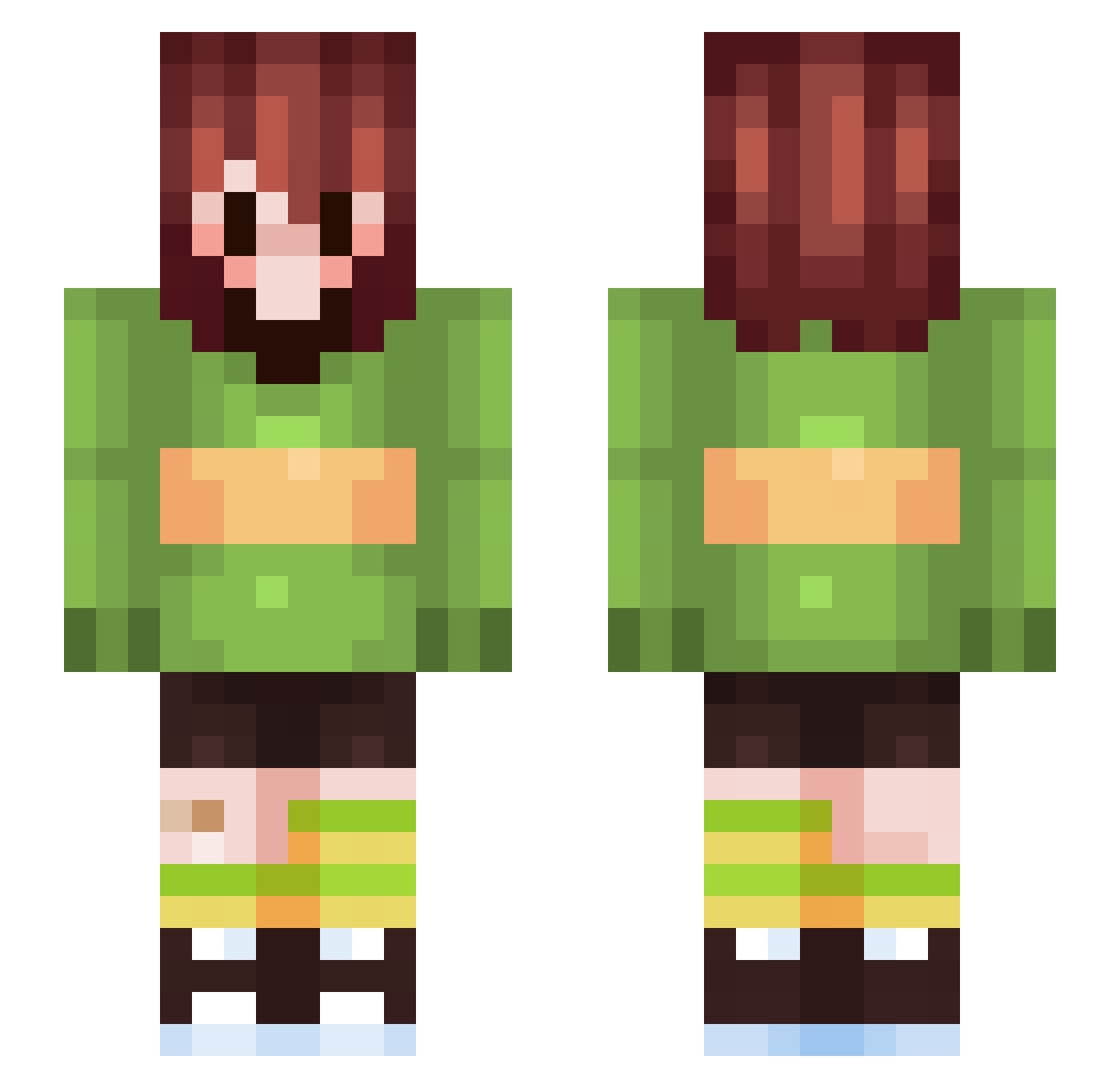 RadBlueMachine Minecraft skin, front and back view