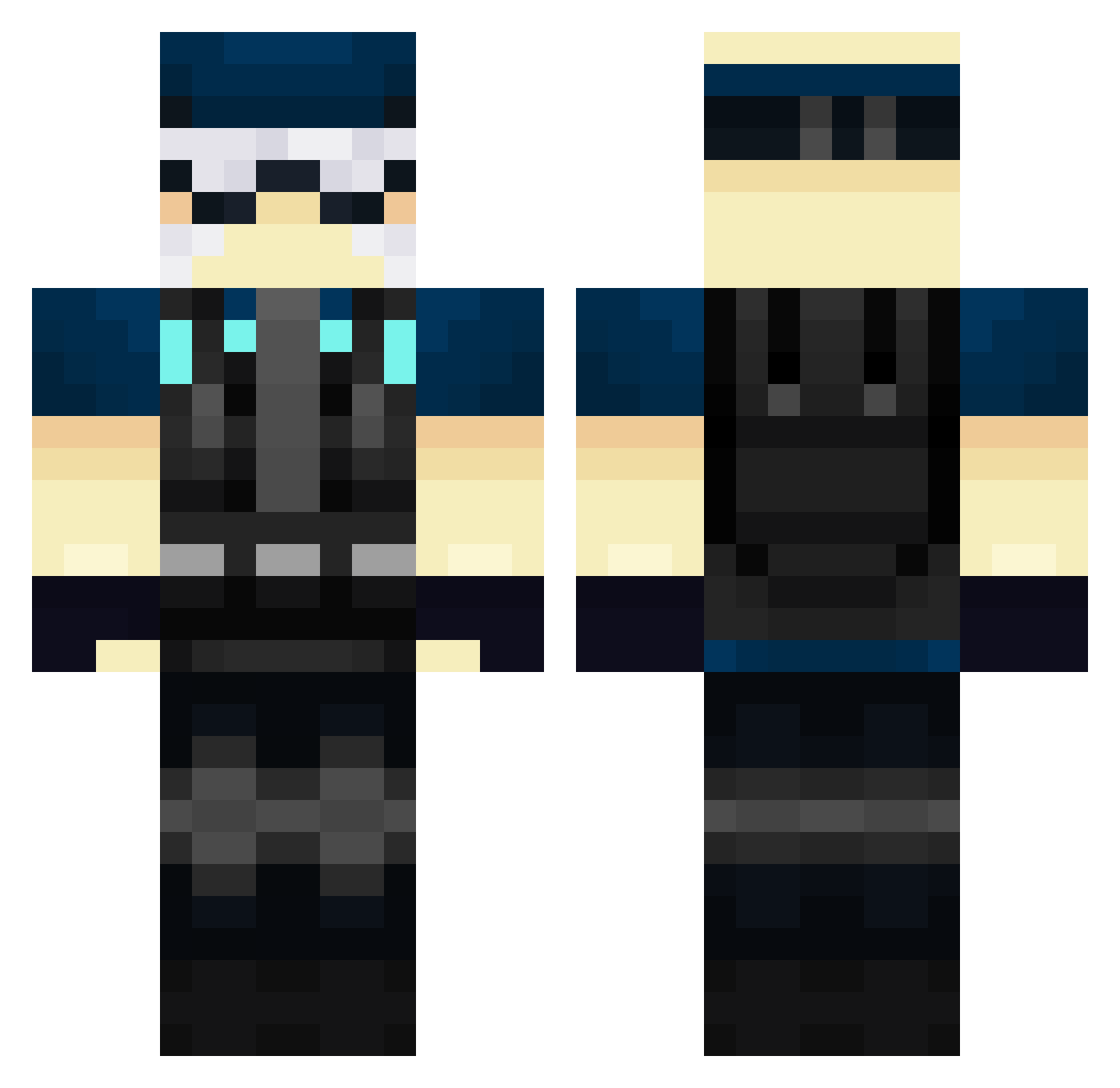 RobinTino Minecraft skin, front and back view