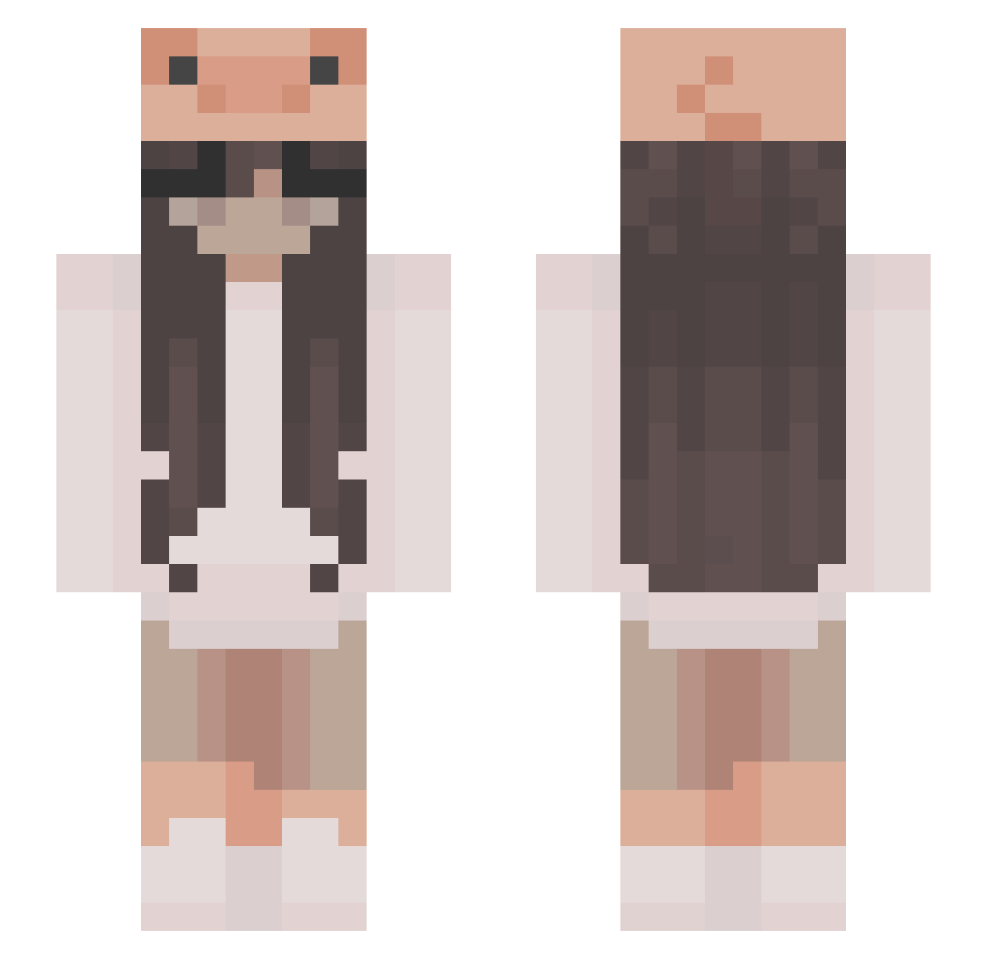 tiemotioner Minecraft skin, front and back view