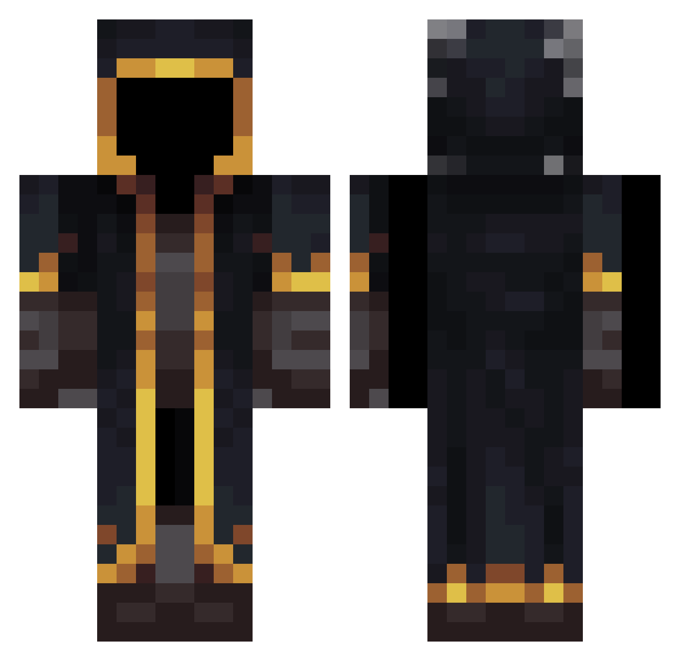 zhanif Minecraft skin, front and back view