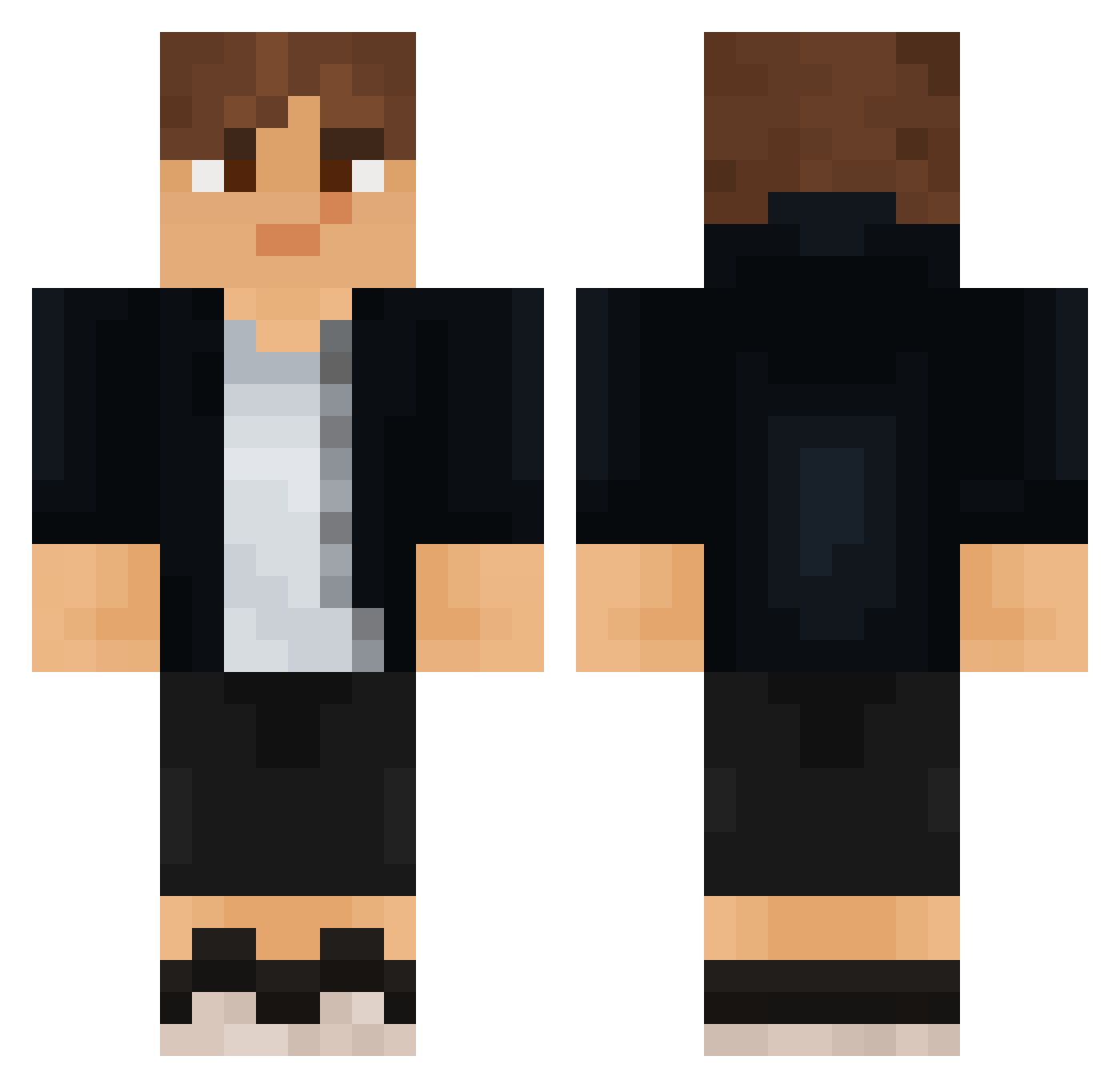 Wommo Minecraft skin, front and back view