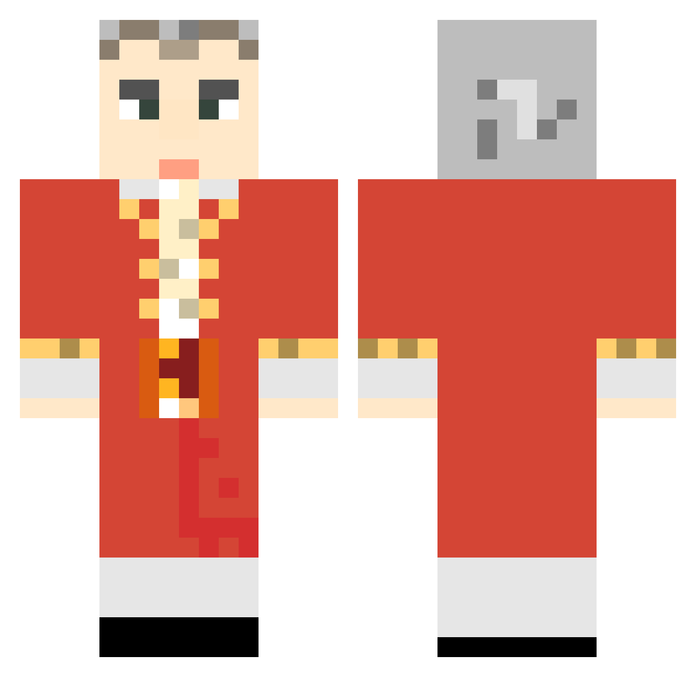 xXYoLuzXx Minecraft skin, front and back view