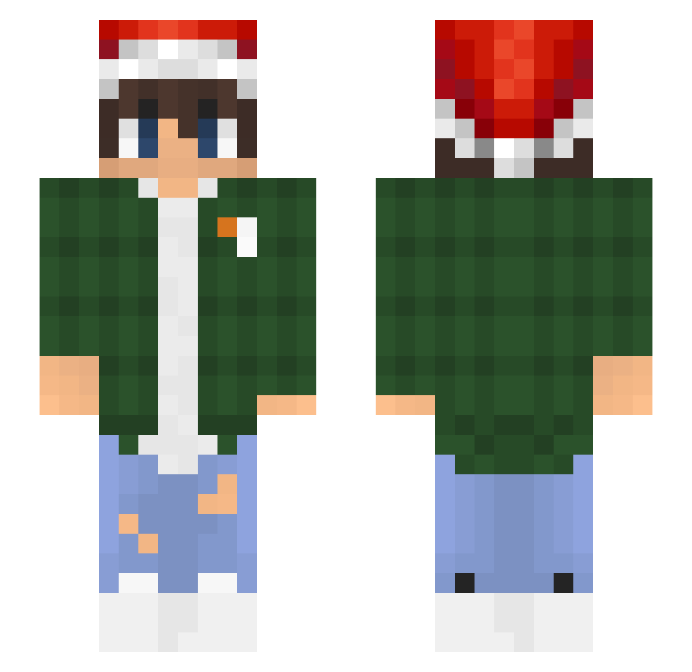 vincelive Minecraft skin, front and back view