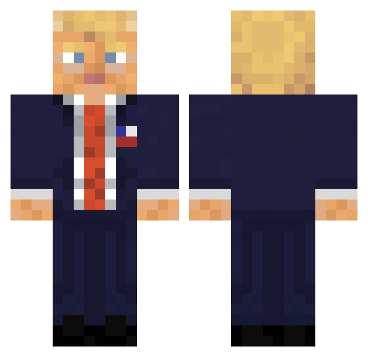TayDabs Minecraft skin, front and back view