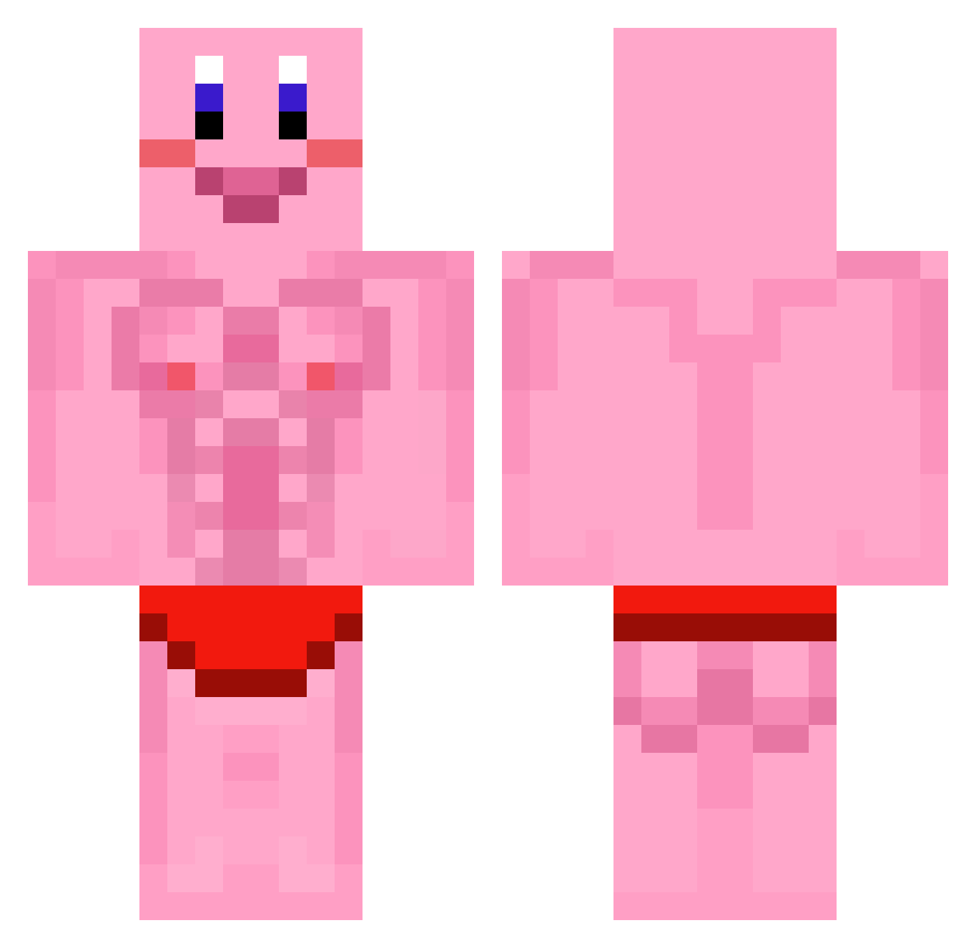 Dyes Minecraft skin, front and back view