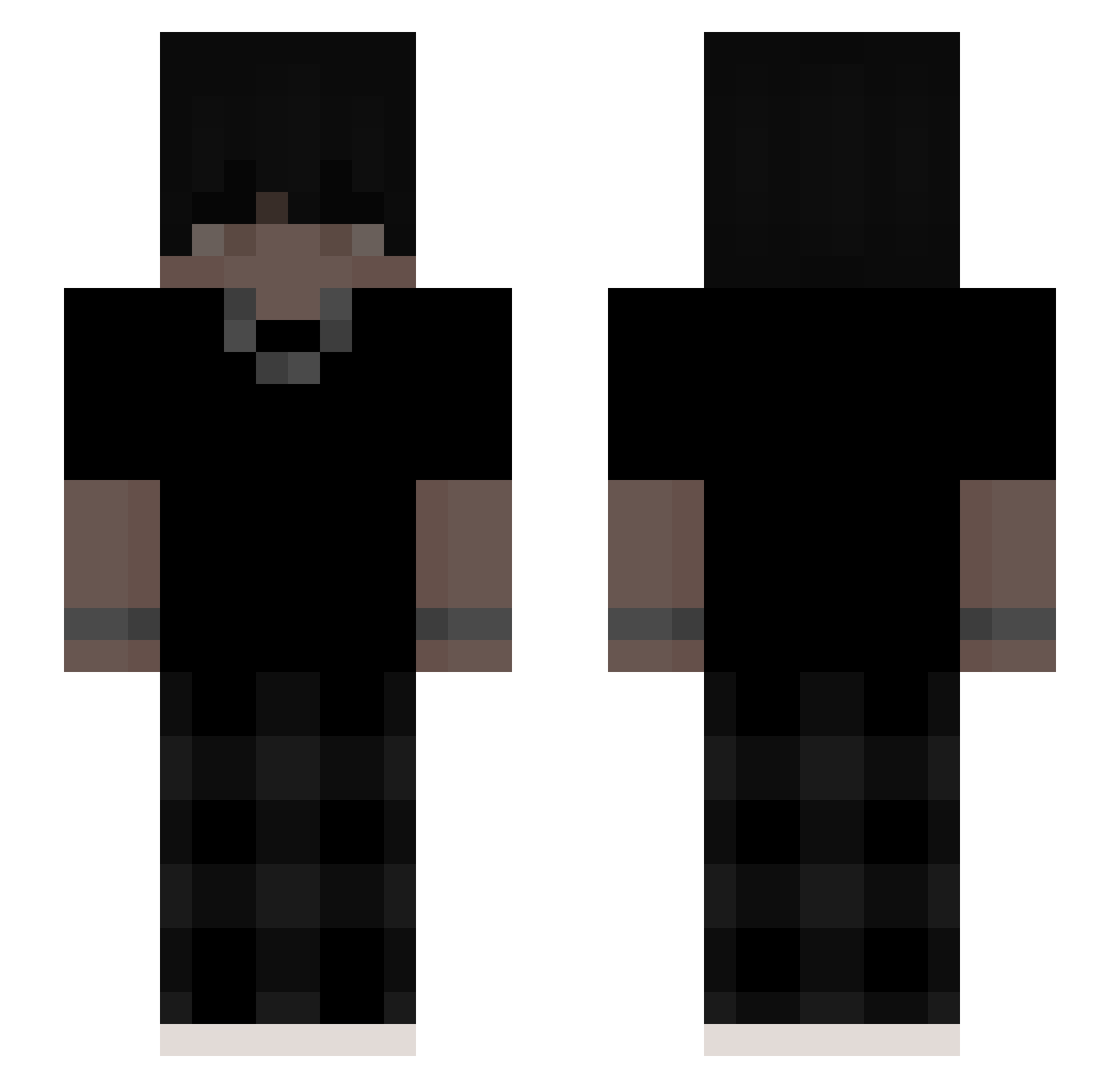 WhySoSlow Minecraft skin, front and back view