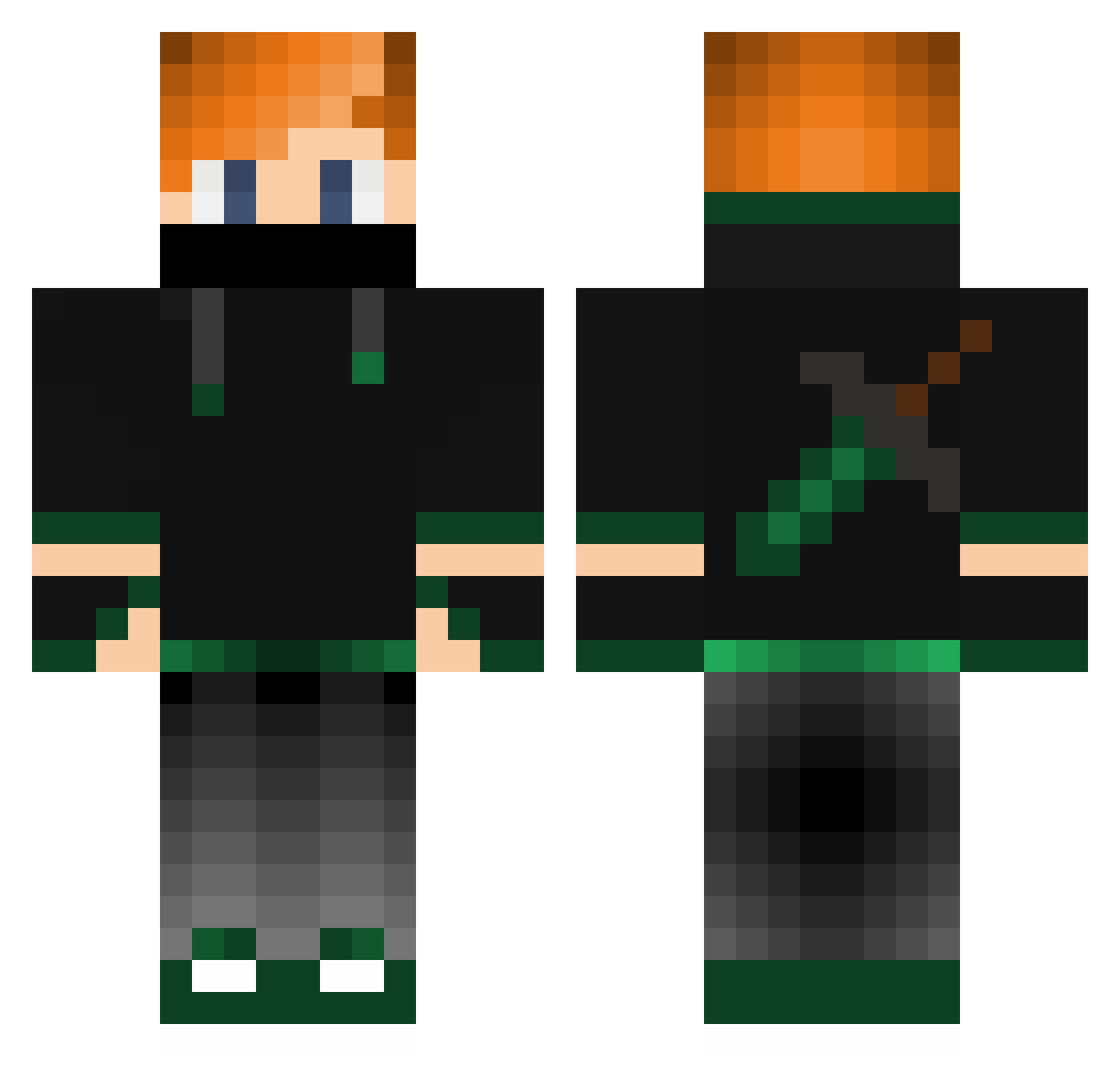 Realyzeee Minecraft skin, front and back view