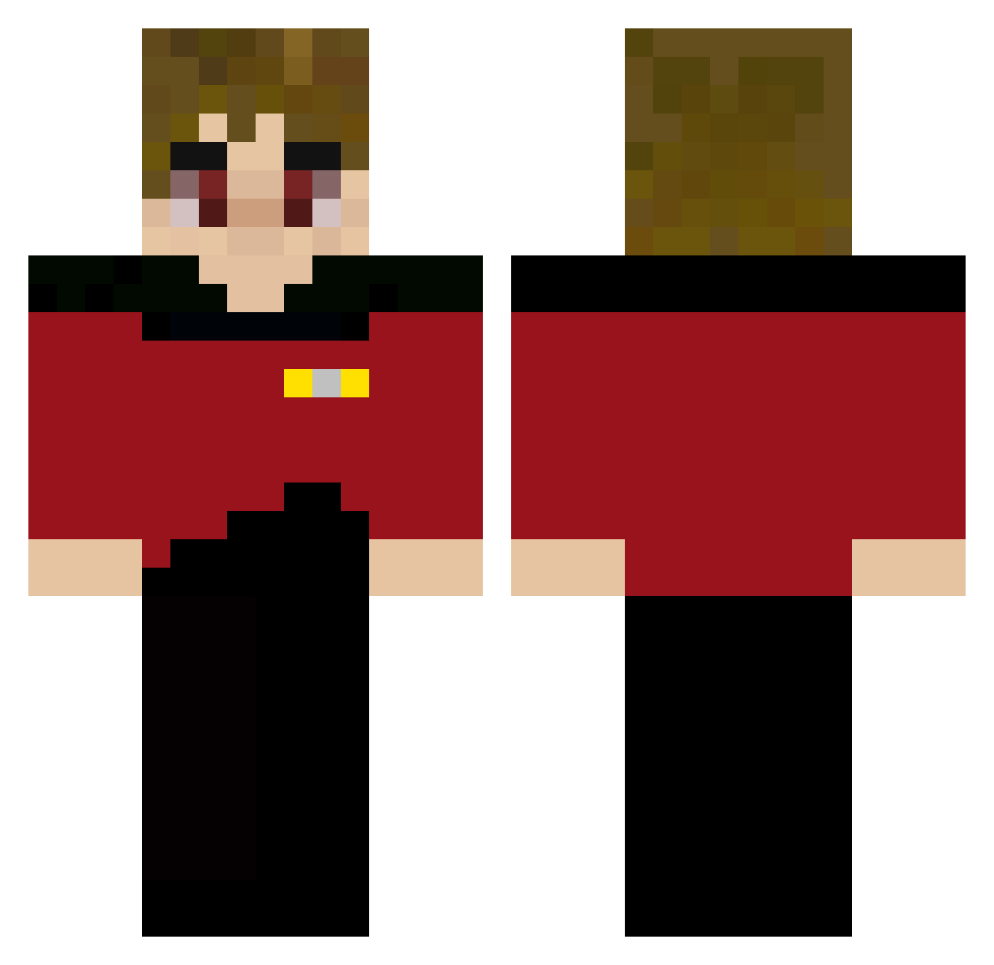 Garigity85 Minecraft skin, front and back view