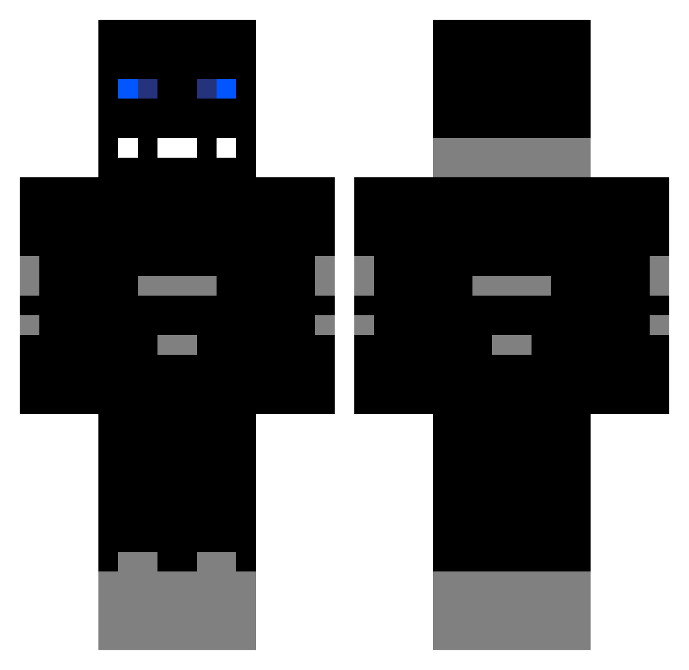 Rummager Minecraft skin, front and back view