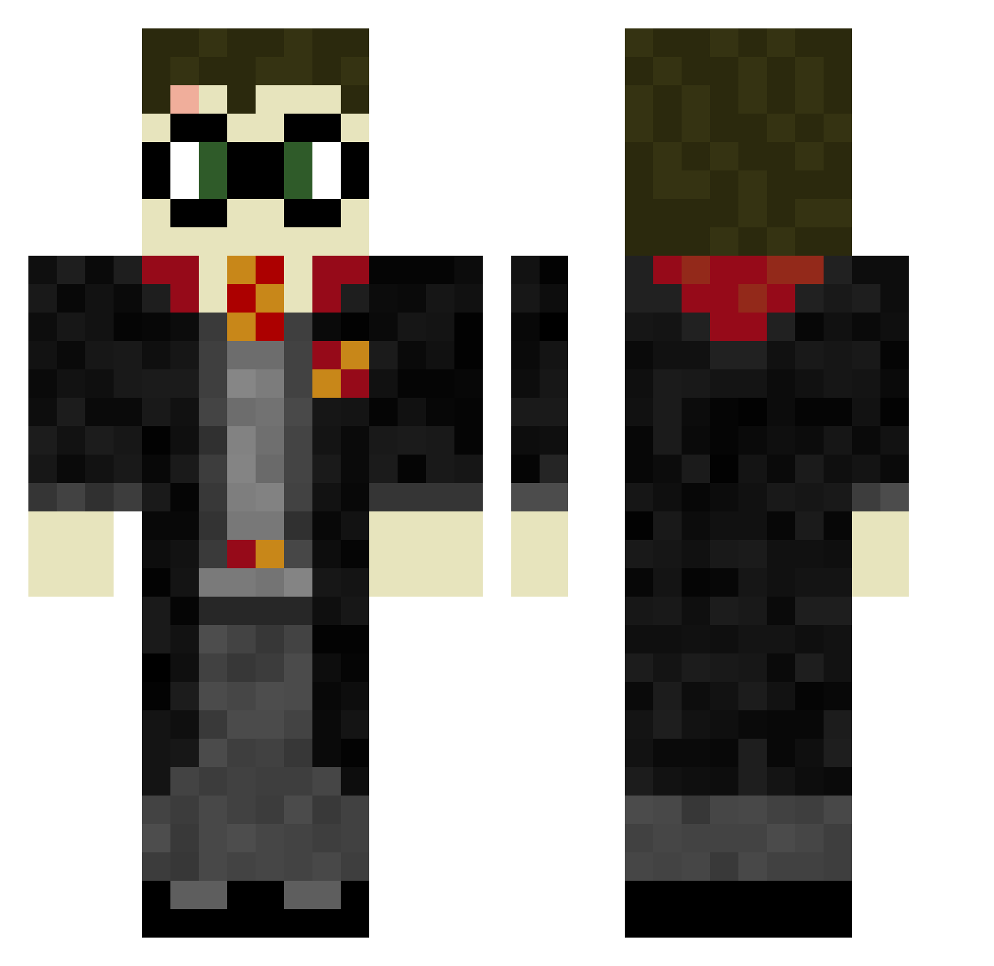 Jasonho09 Minecraft skin, front and back view