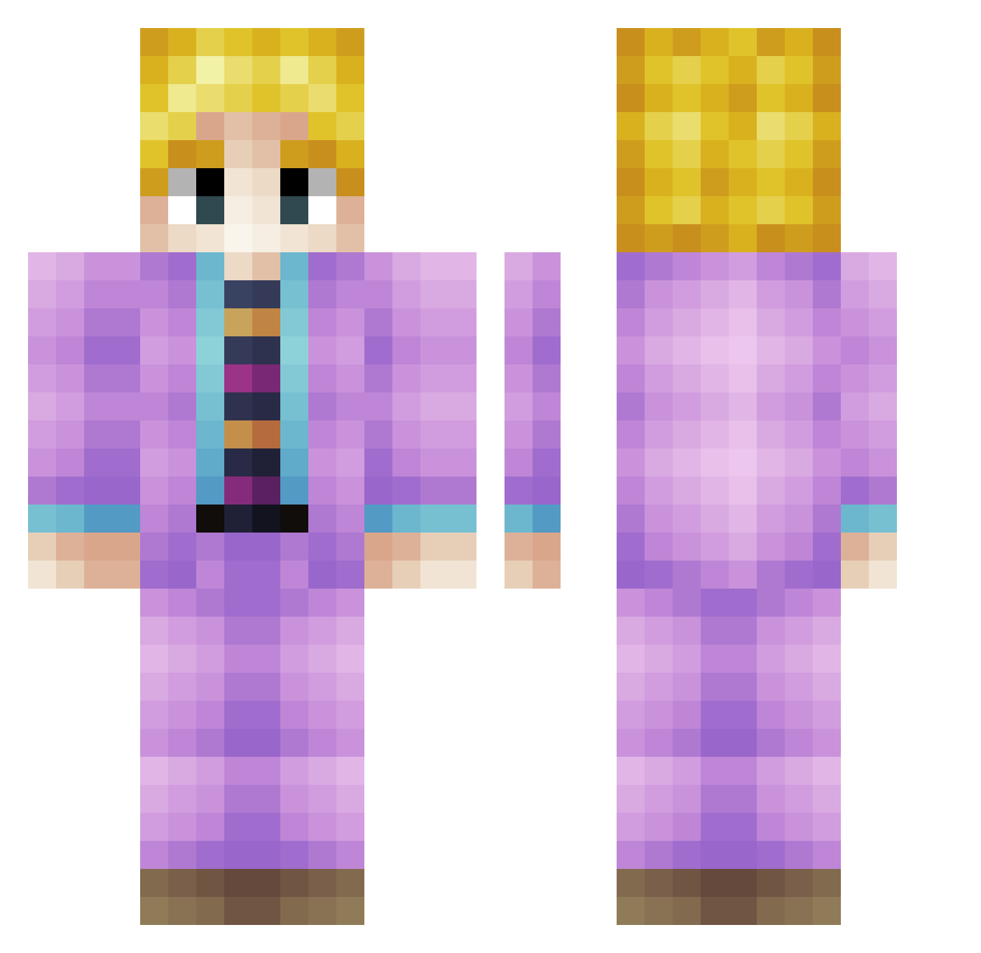 simpkami Minecraft skin, front and back view