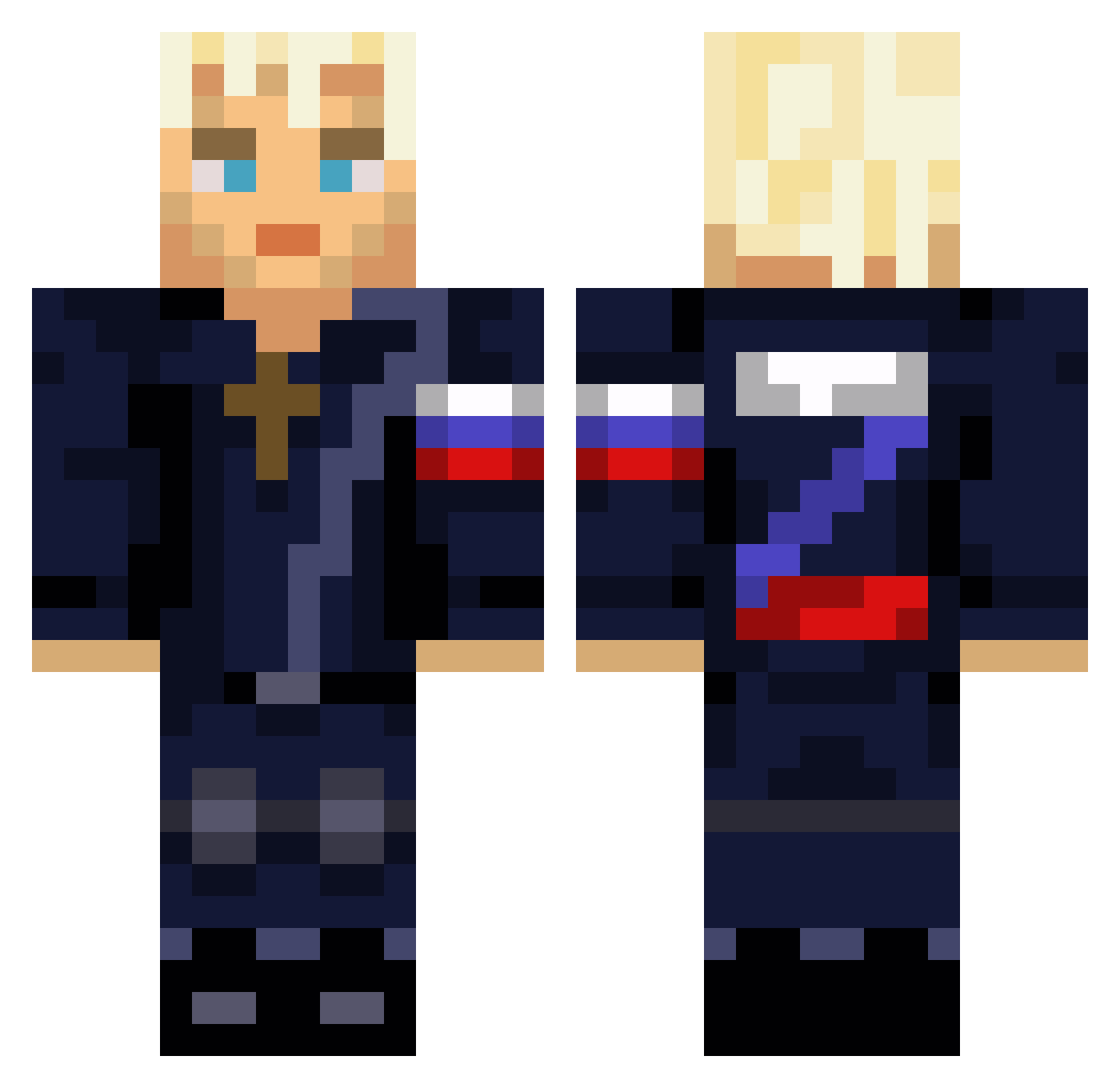SKITTLESEPT Minecraft skin, front and back view
